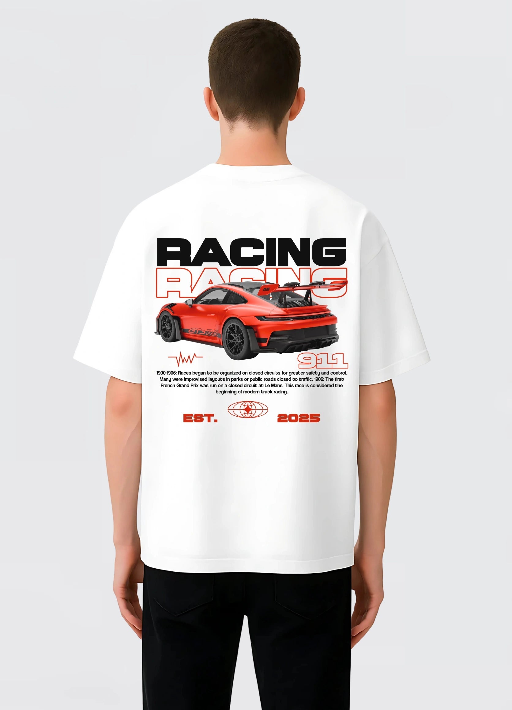 Porsche 911 GT3 RS Oversized T-shirt Off - white - Strells