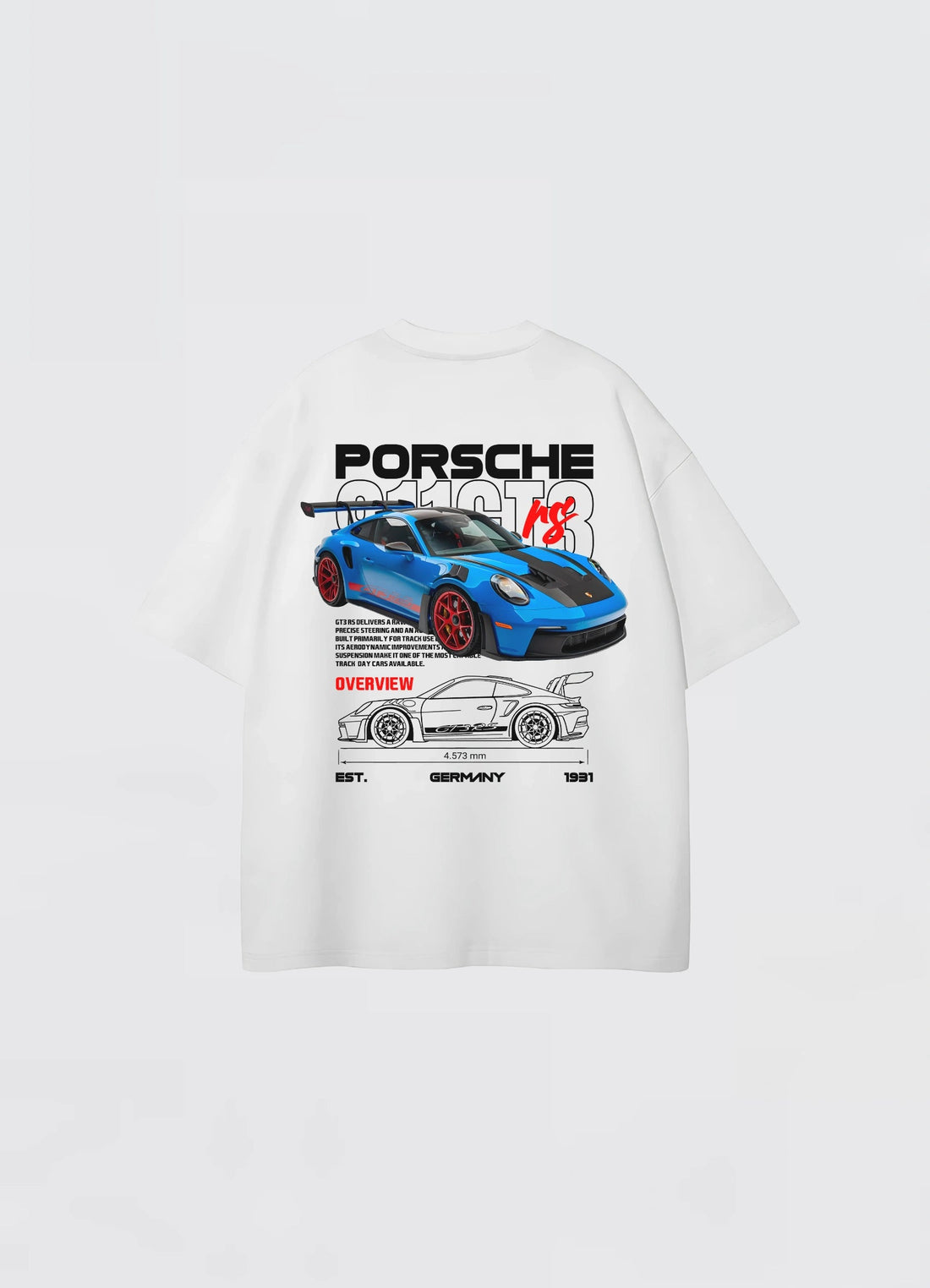 Porsche 911 GT3 RS Oversized T-shirt Off - white - Strells