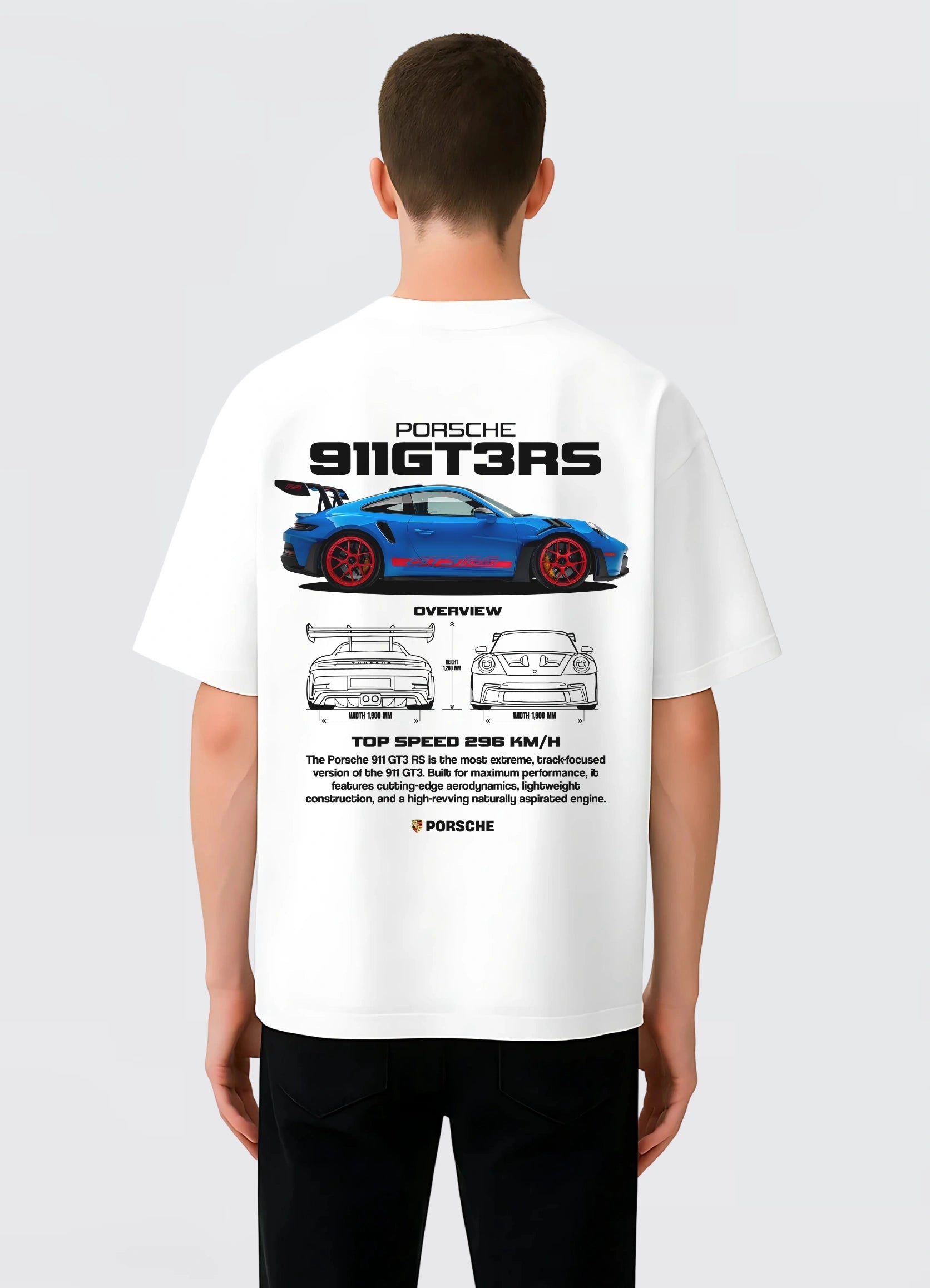 Porsche 911 GT3 RS Oversized T-shirt Off - white - Strells