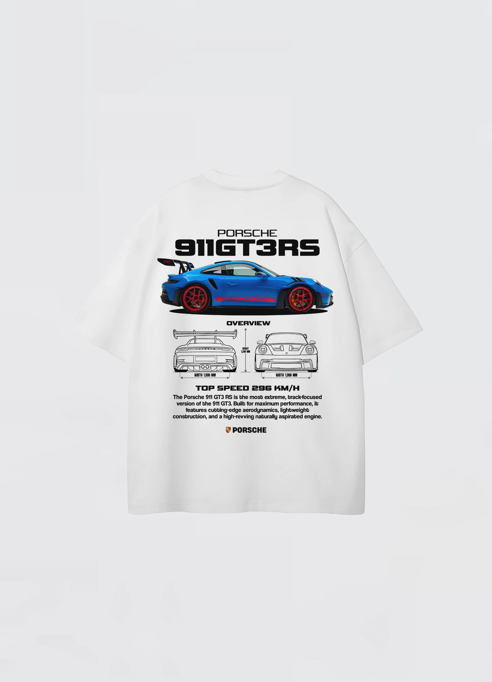 Porsche 911 GT3 RS Oversized T-shirt Off - white - Strells