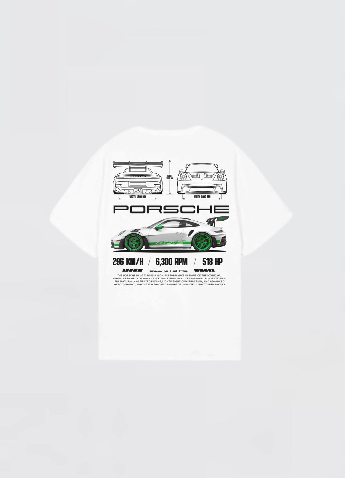 Porsche 911 GT3 RS Oversized T-shirt Off - white - Strells