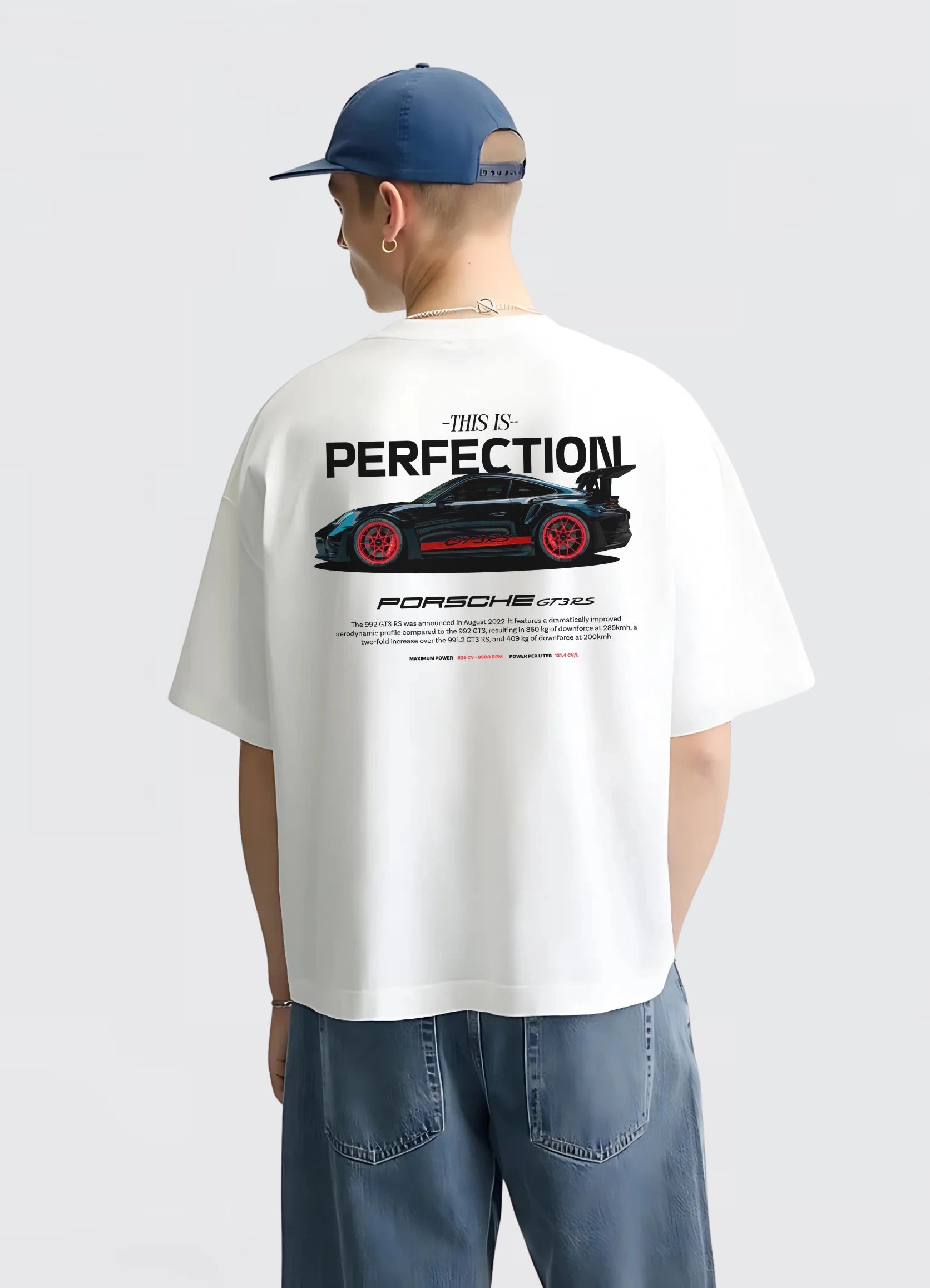 Porsche 911 GT3 RS Oversized T-shirt White - Strells