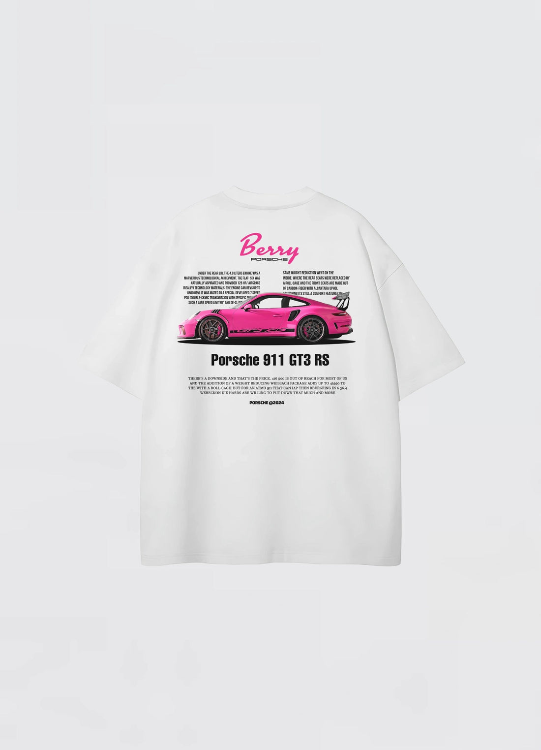Porsche 911 GT3 RS Oversized T-shirt White - Strells