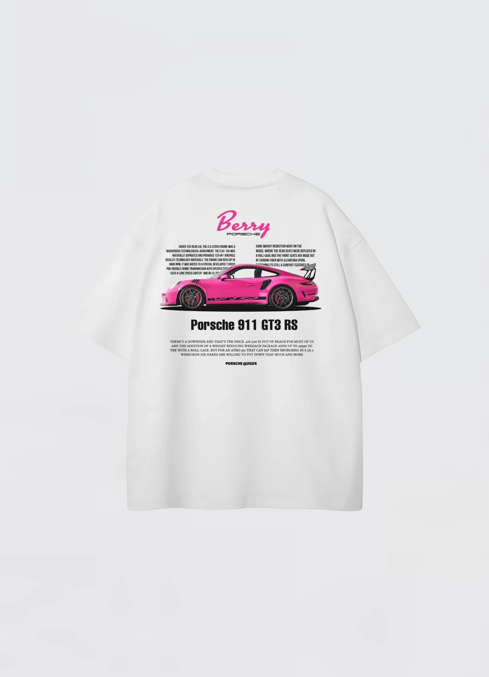 Porsche 911 GT3 RS Oversized T-shirt White - Strells