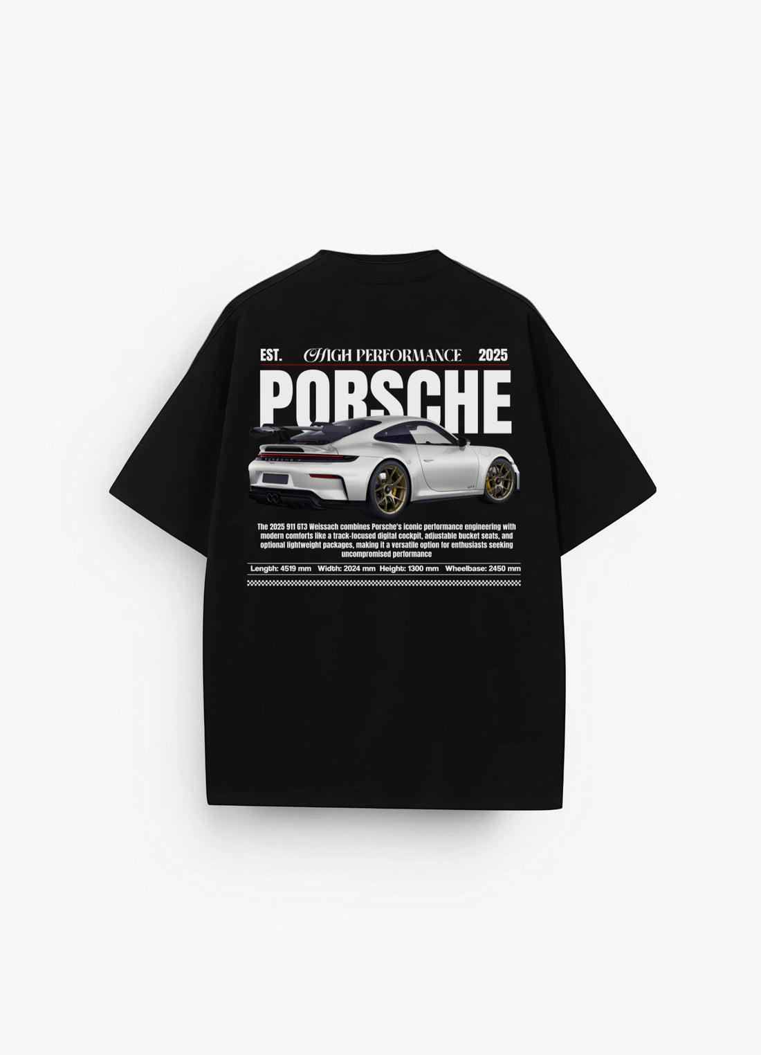 Porsche 911 Oversized T-shirt Black - Strells