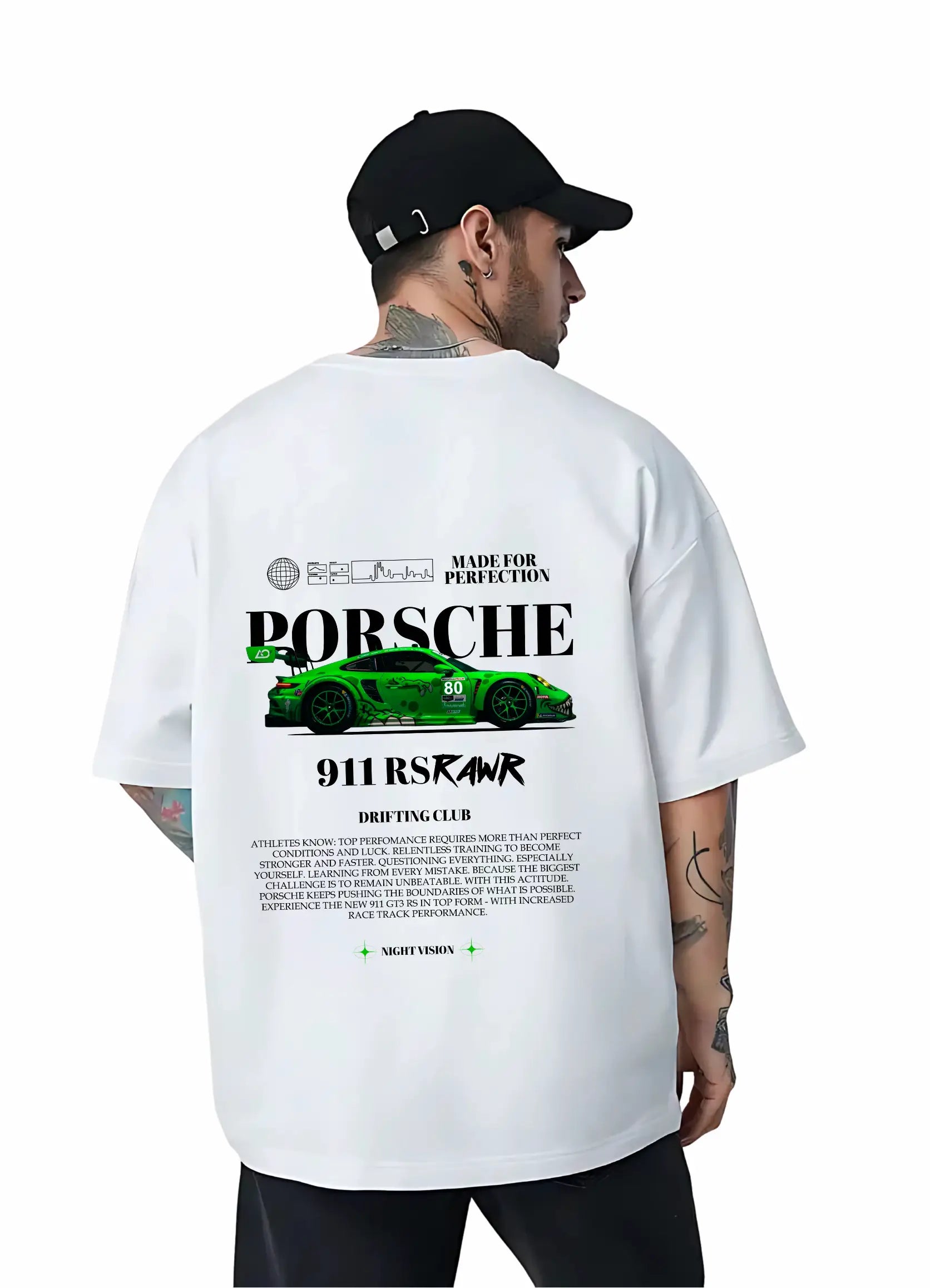 Porsche 911 RSR RAWR Oversized T-shirt Off - white - Strells