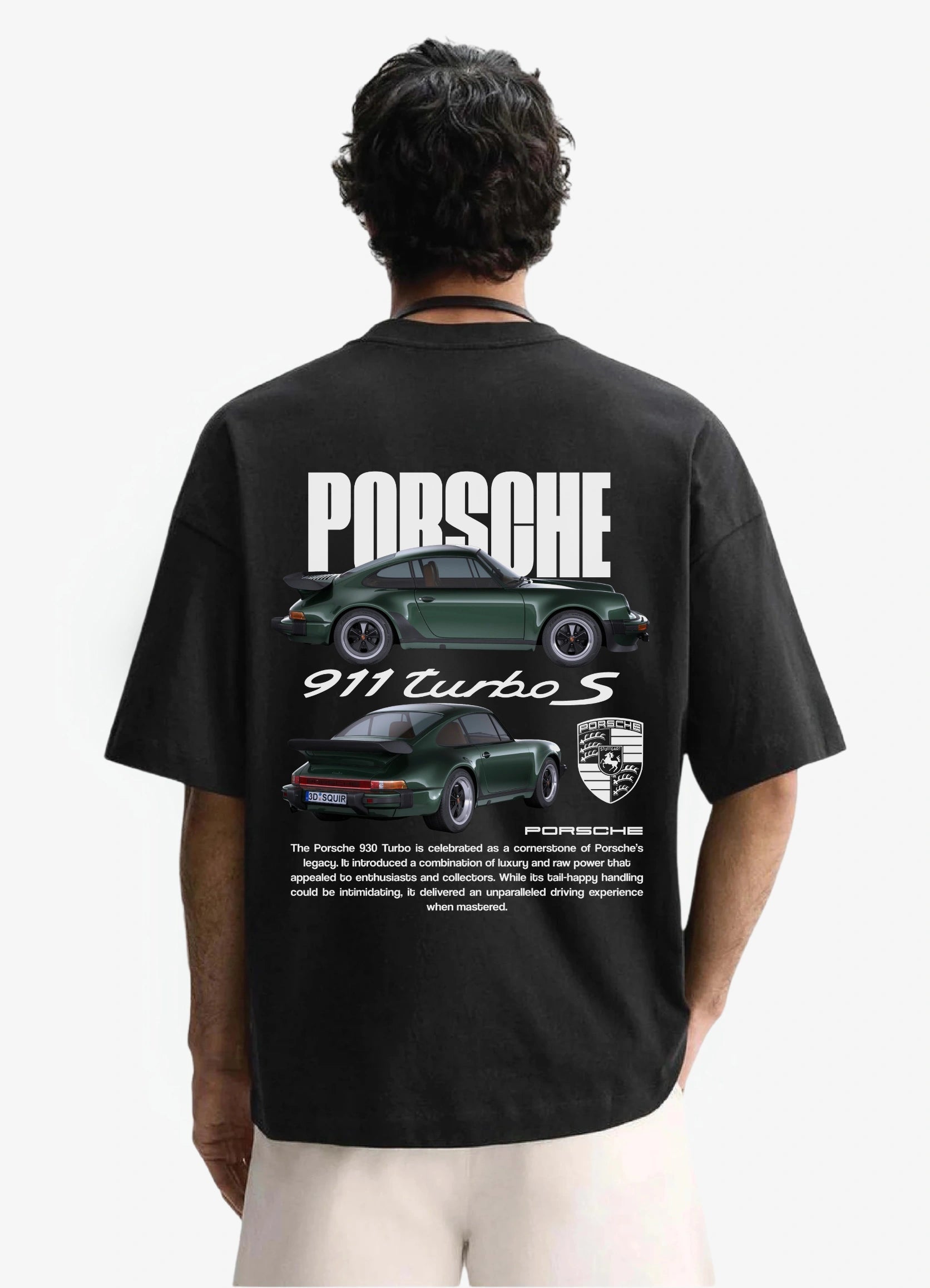 Porsche 911 Turbo S Oversized T-shirt Black - Strells