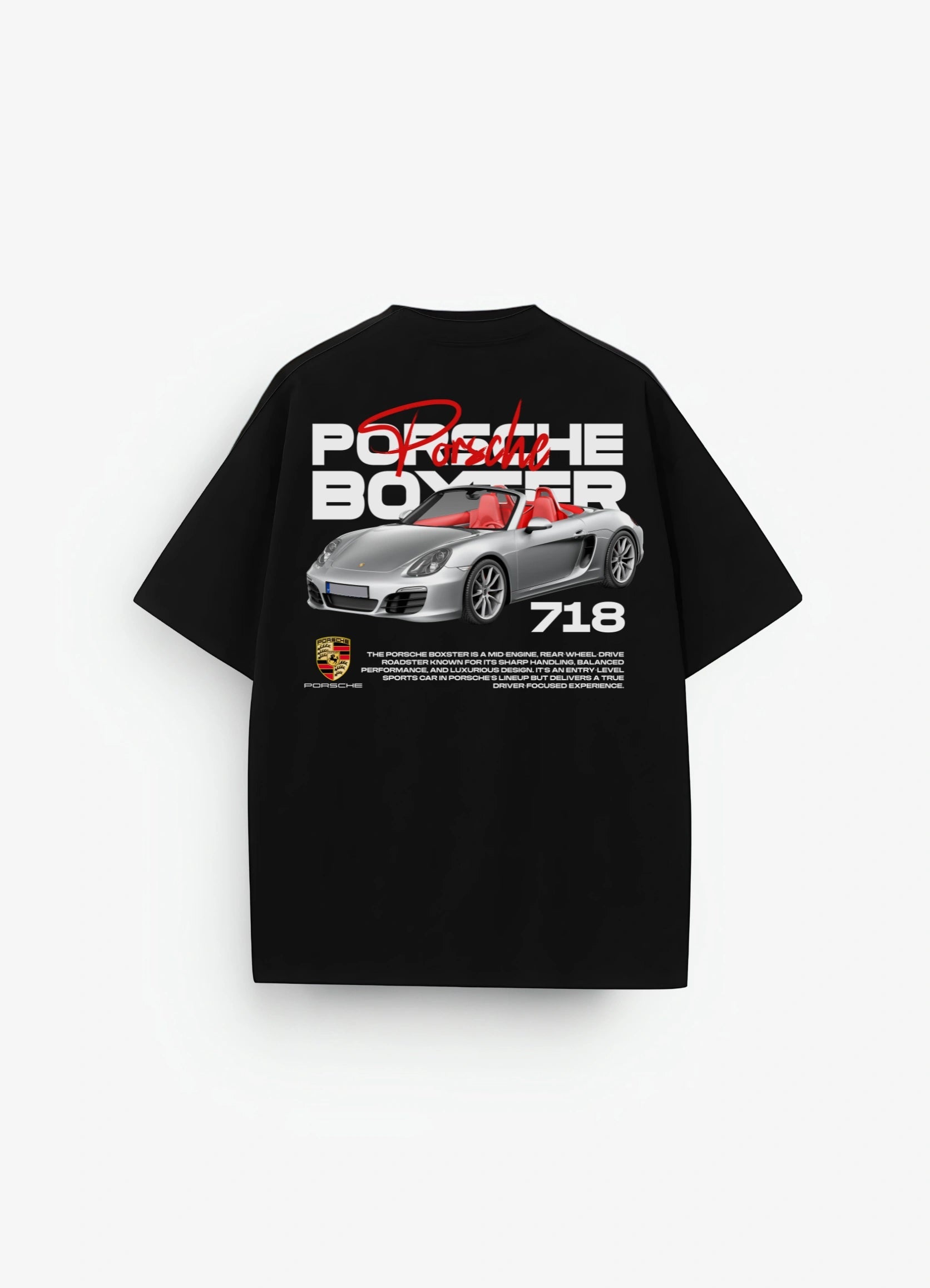 Porsche Boxter 718 Oversized T-shirt Black - Strells