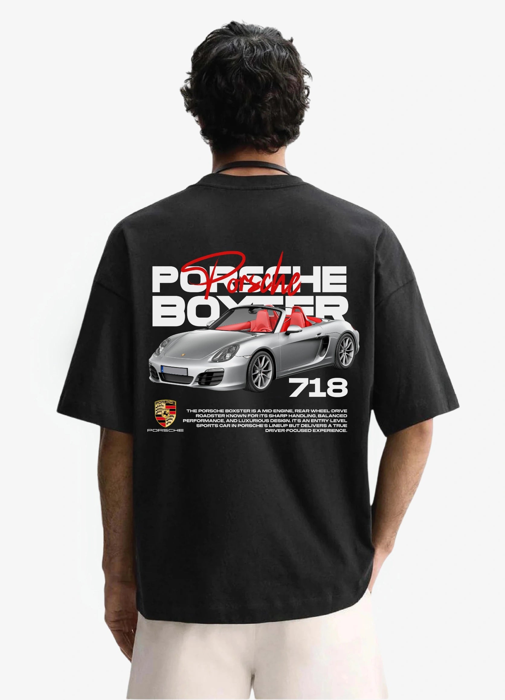 Porsche Boxter 718 Oversized T-shirt Black - Strells