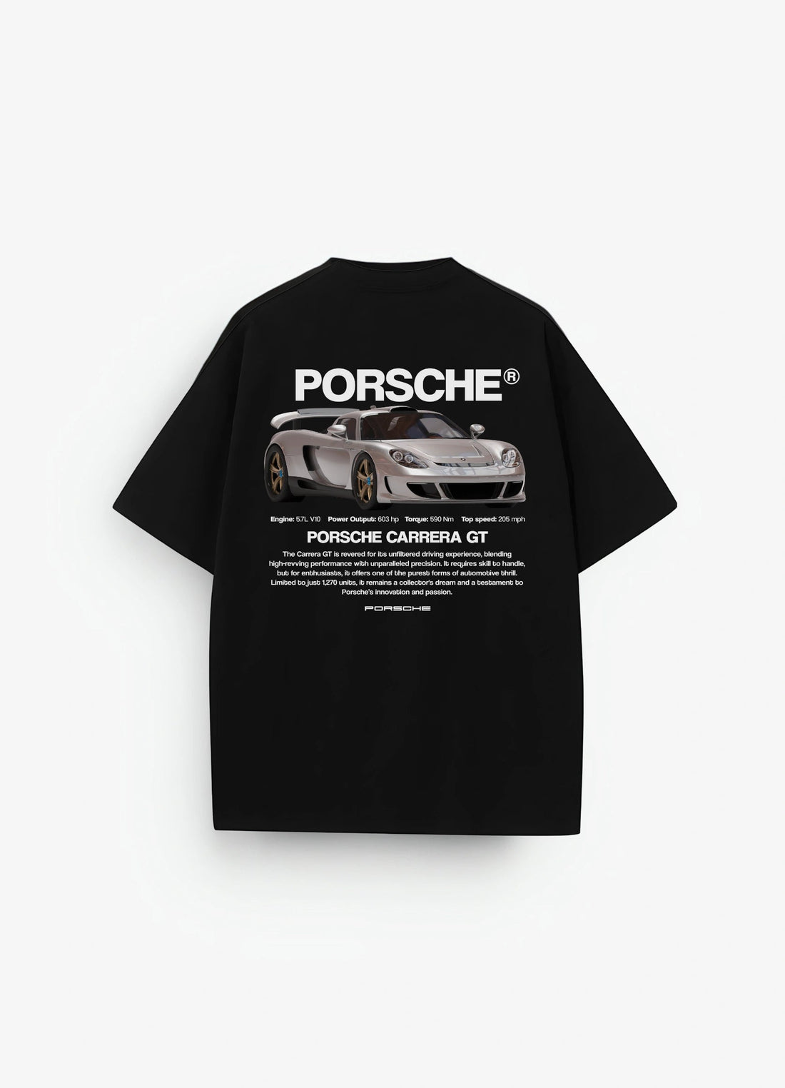 Porsche Carrera GT Oversized T-shirt Black - Strells