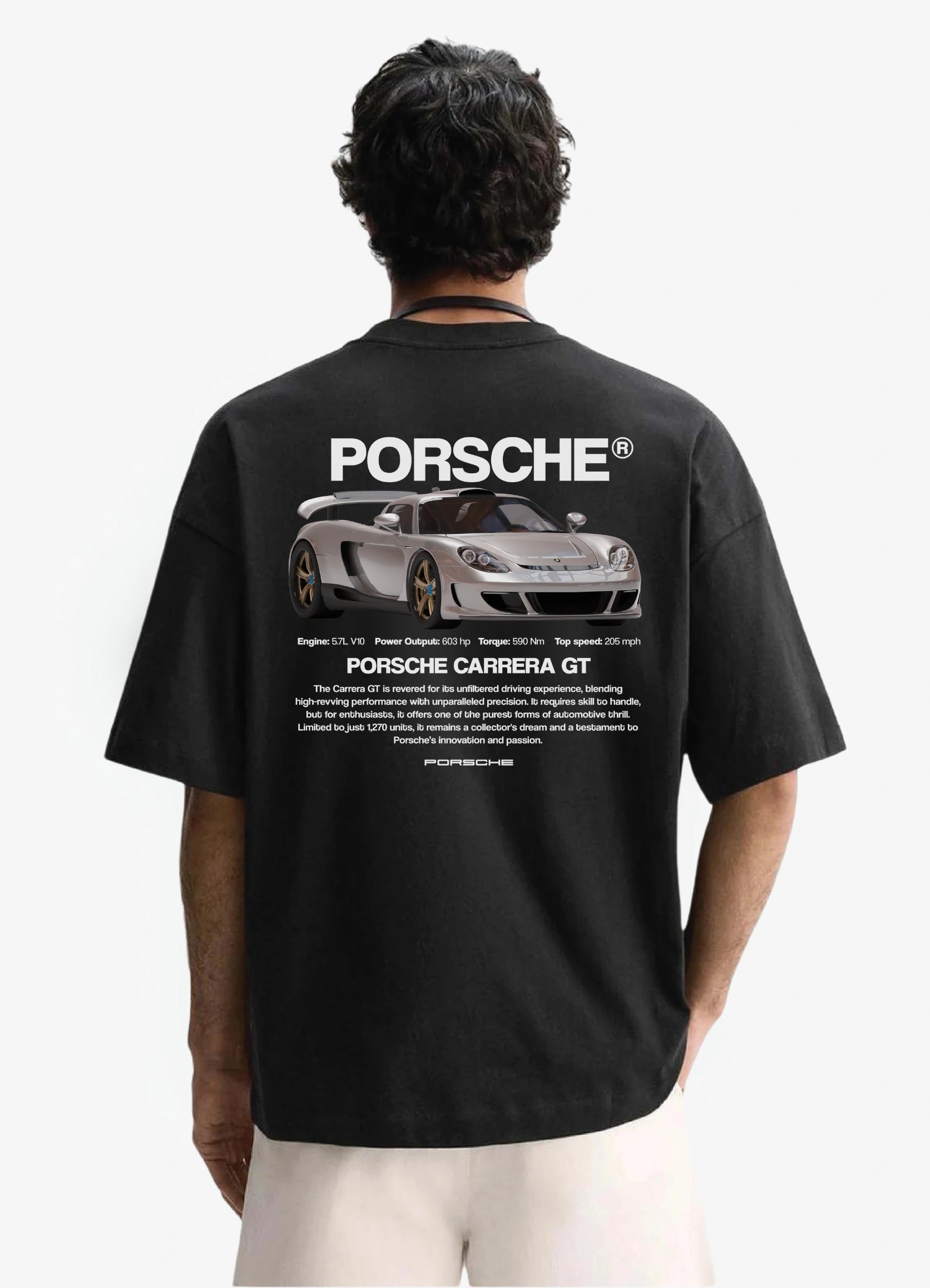 Porsche Carrera GT Oversized T-shirt Black - Strells