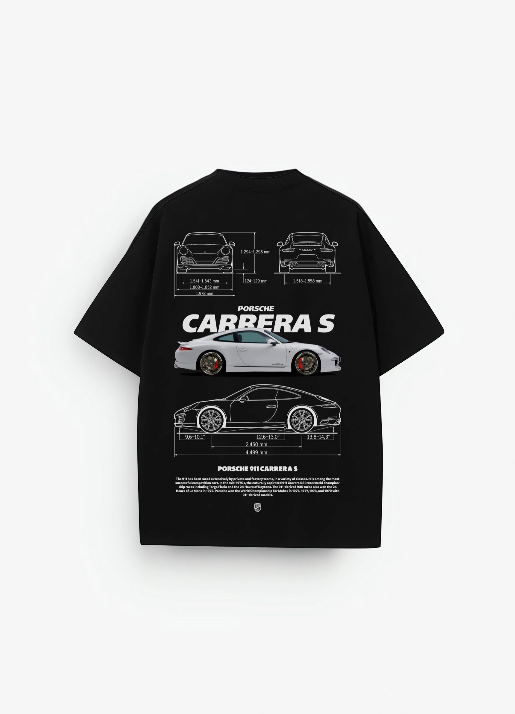 Porsche Carrera S Oversized T-shirt Black - Strells