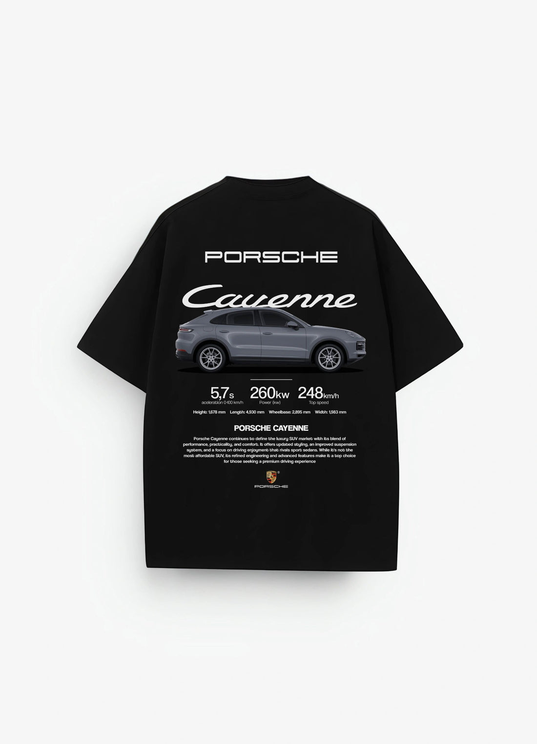Porsche Cayenne Oversized T-shirt Black - Strells