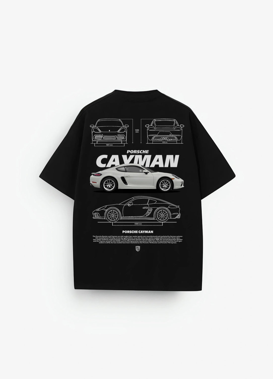Porsche Cayman Oversized T-shirt Black - Strells