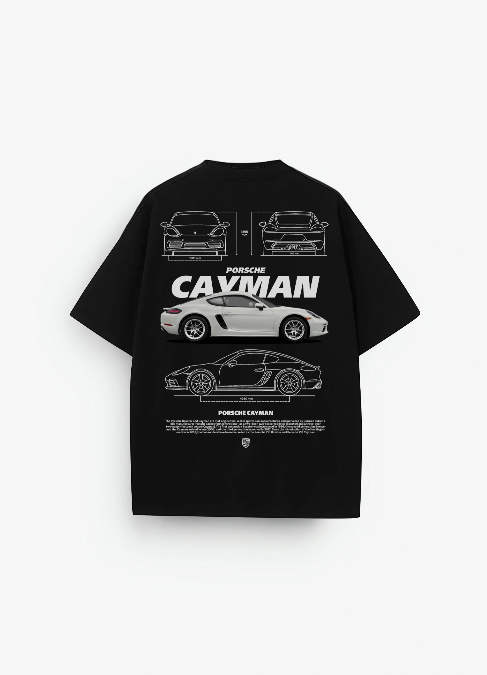 Porsche Cayman Oversized T-shirt Black - Strells