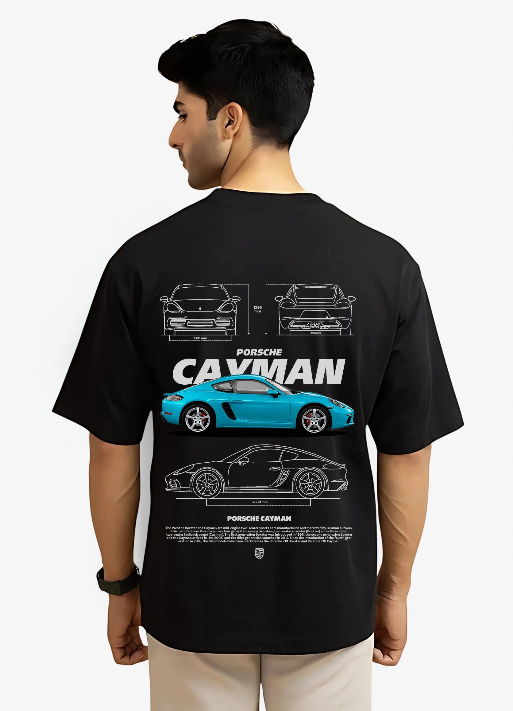 Porsche Cayman Oversized T-shirt Black - Strells