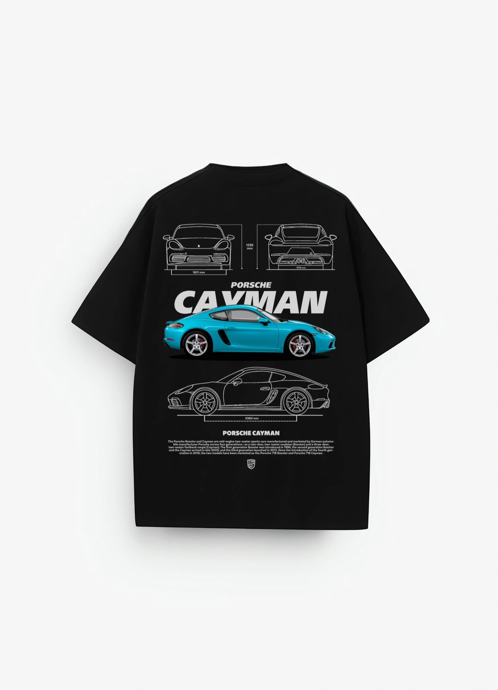 Porsche Cayman Oversized T-shirt Black - Strells