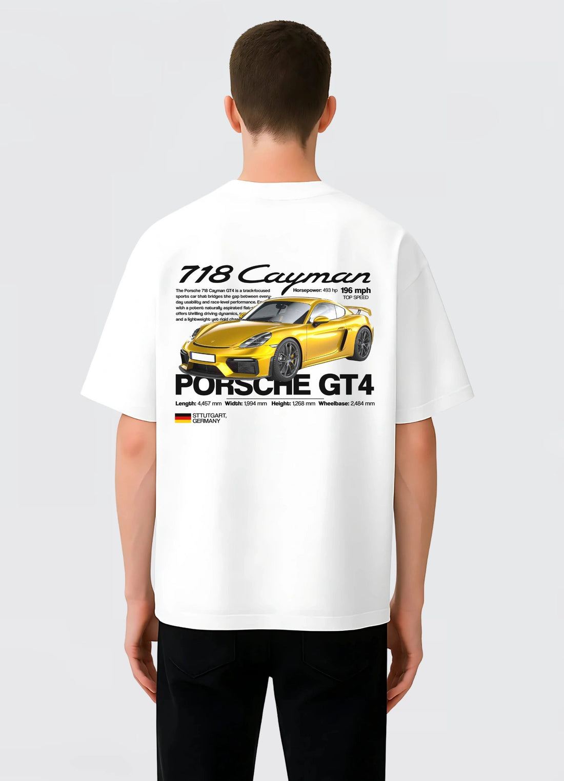 Porsche GT4 Cayman 718 Oversized T-shirt Off - white - Strells