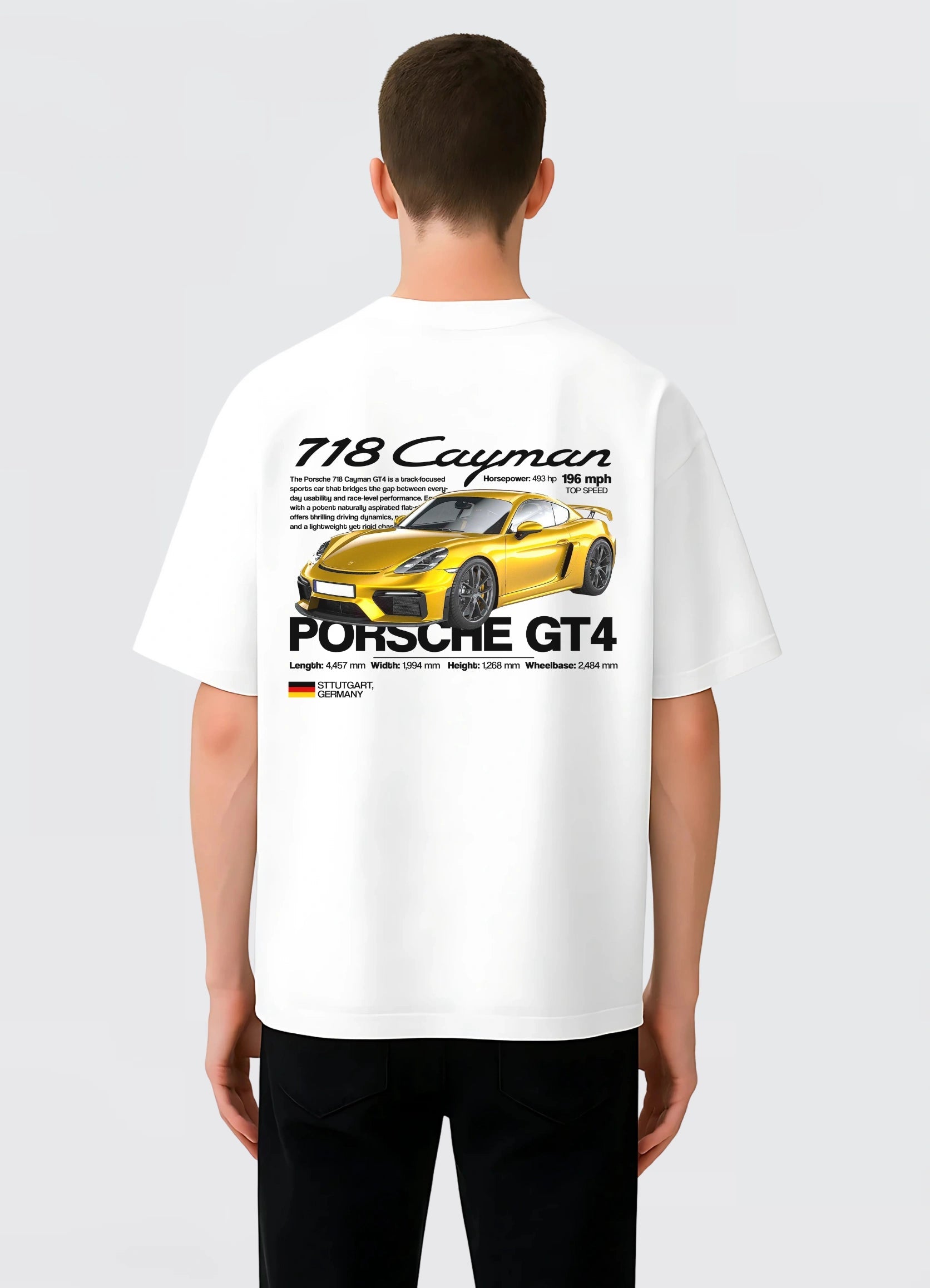 Porsche GT4 Cayman 718 Oversized T-shirt Off - white - Strells