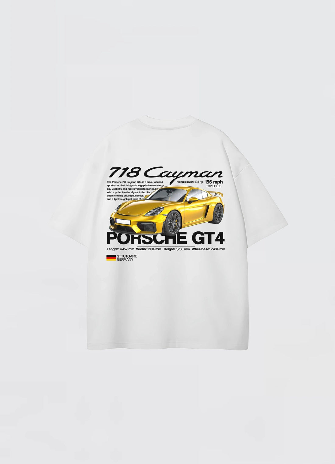 Porsche GT4 Cayman 718 Oversized T-shirt Off - white - Strells