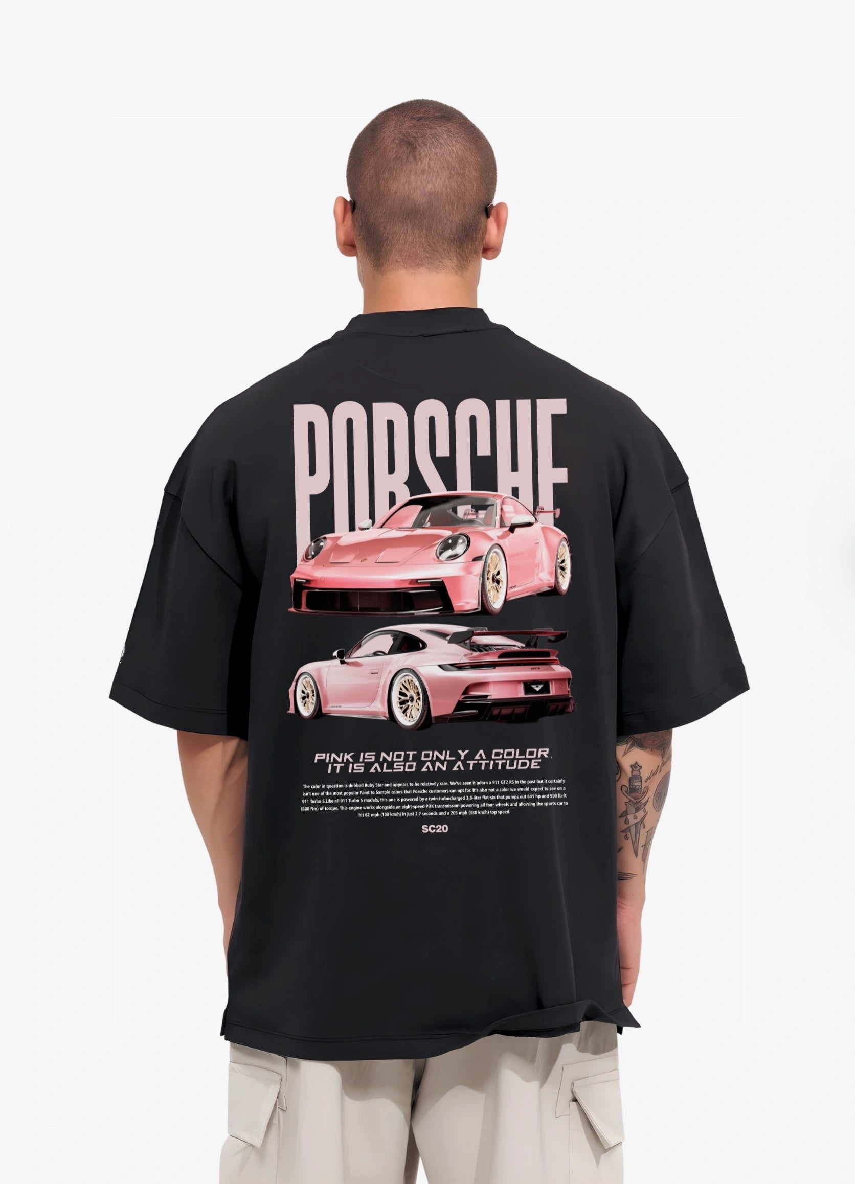 Porsche Oversized T-shirt Black - Strells