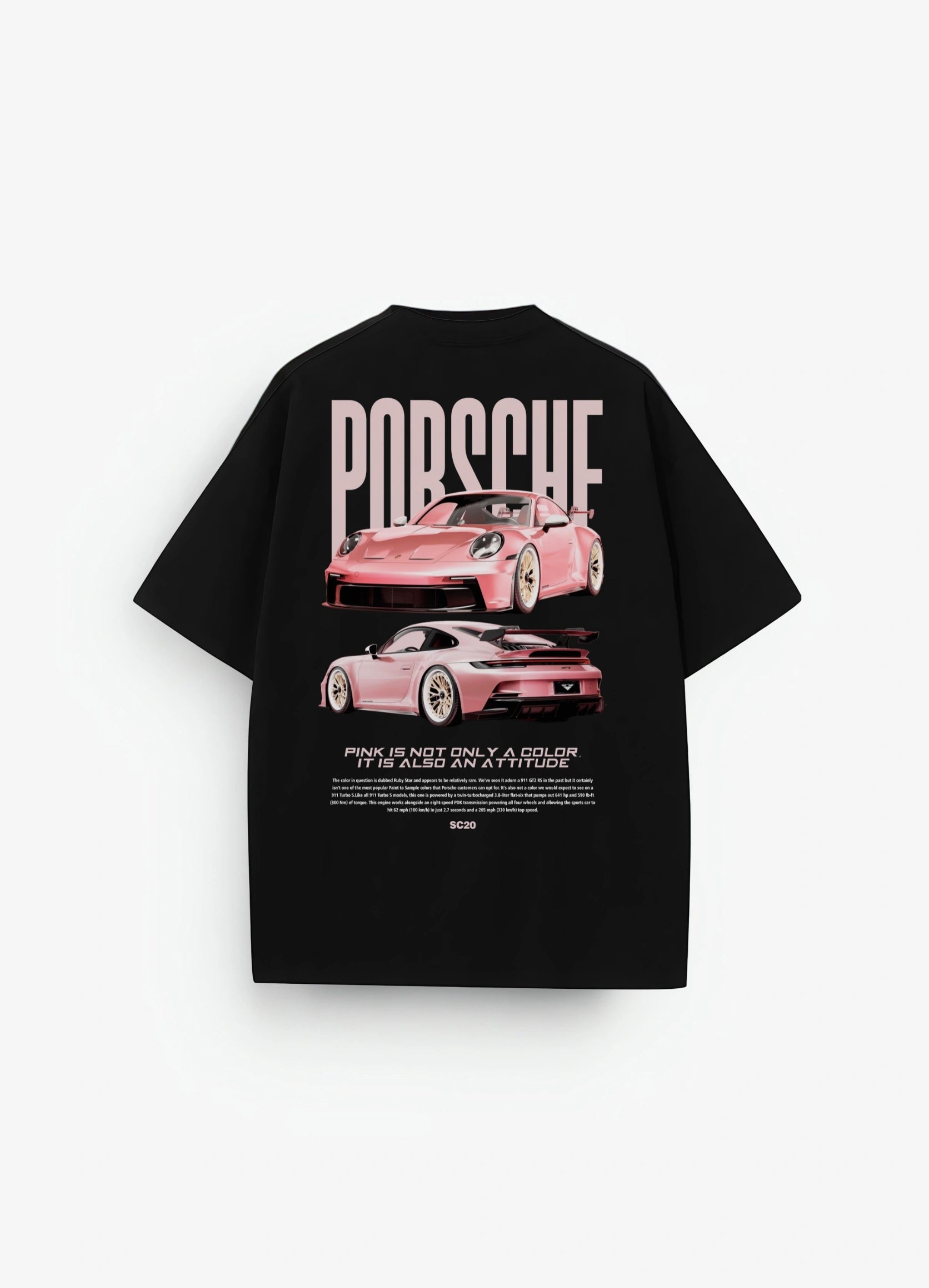 Porsche Oversized T-shirt Black - Strells