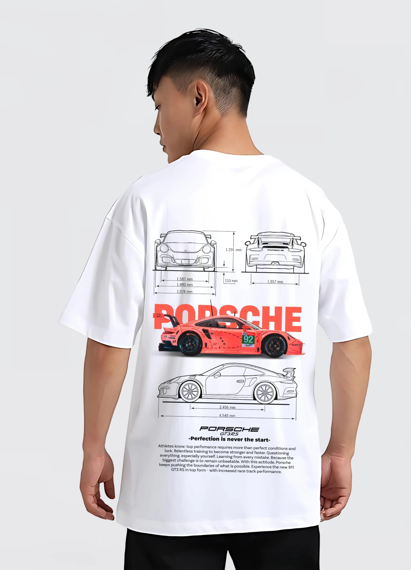 Porshce 911 GT3 RS Oversized T-shirt Off - white - Strells
