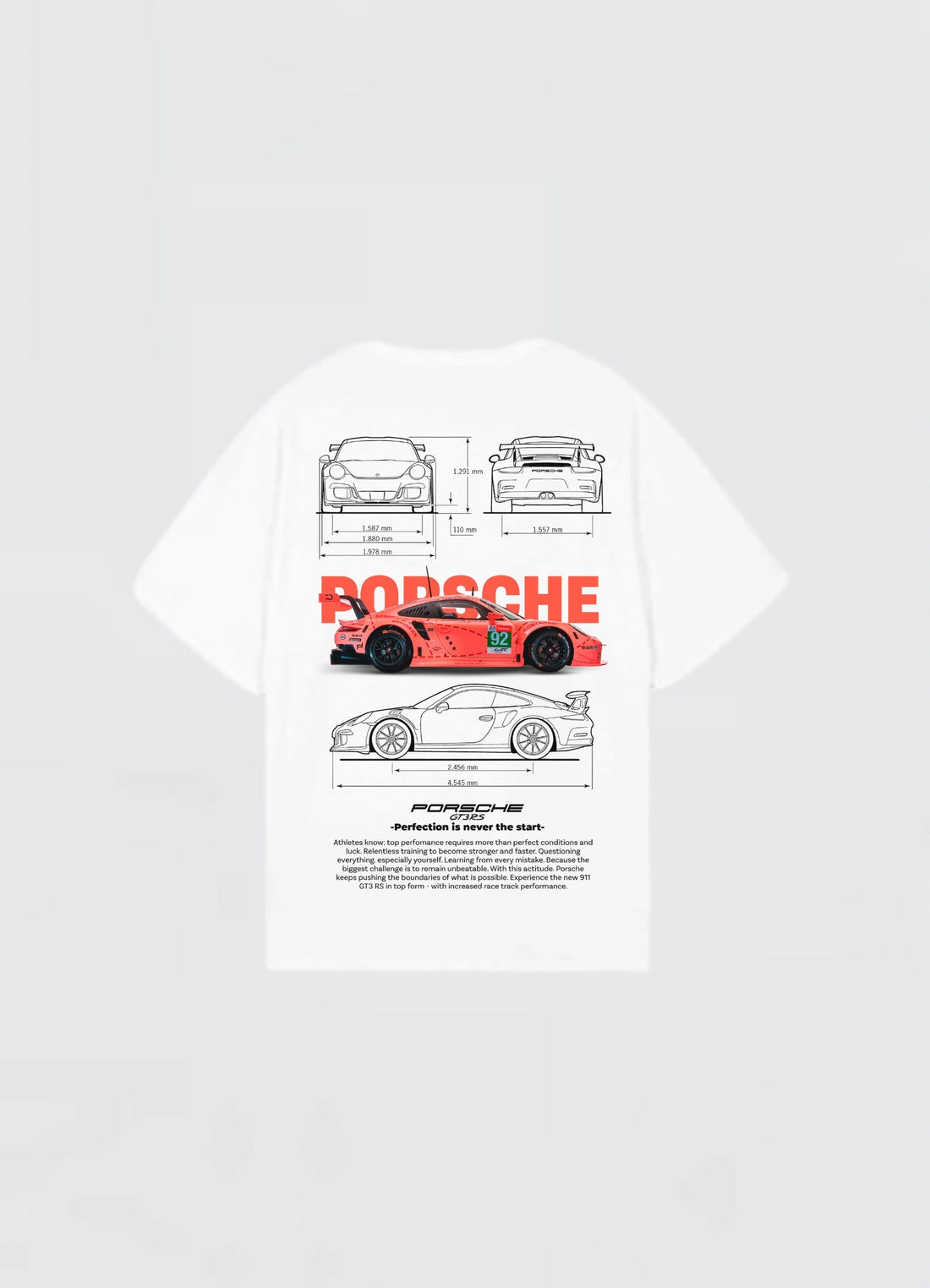 Porshce 911 GT3 RS Oversized T-shirt Off - white - Strells