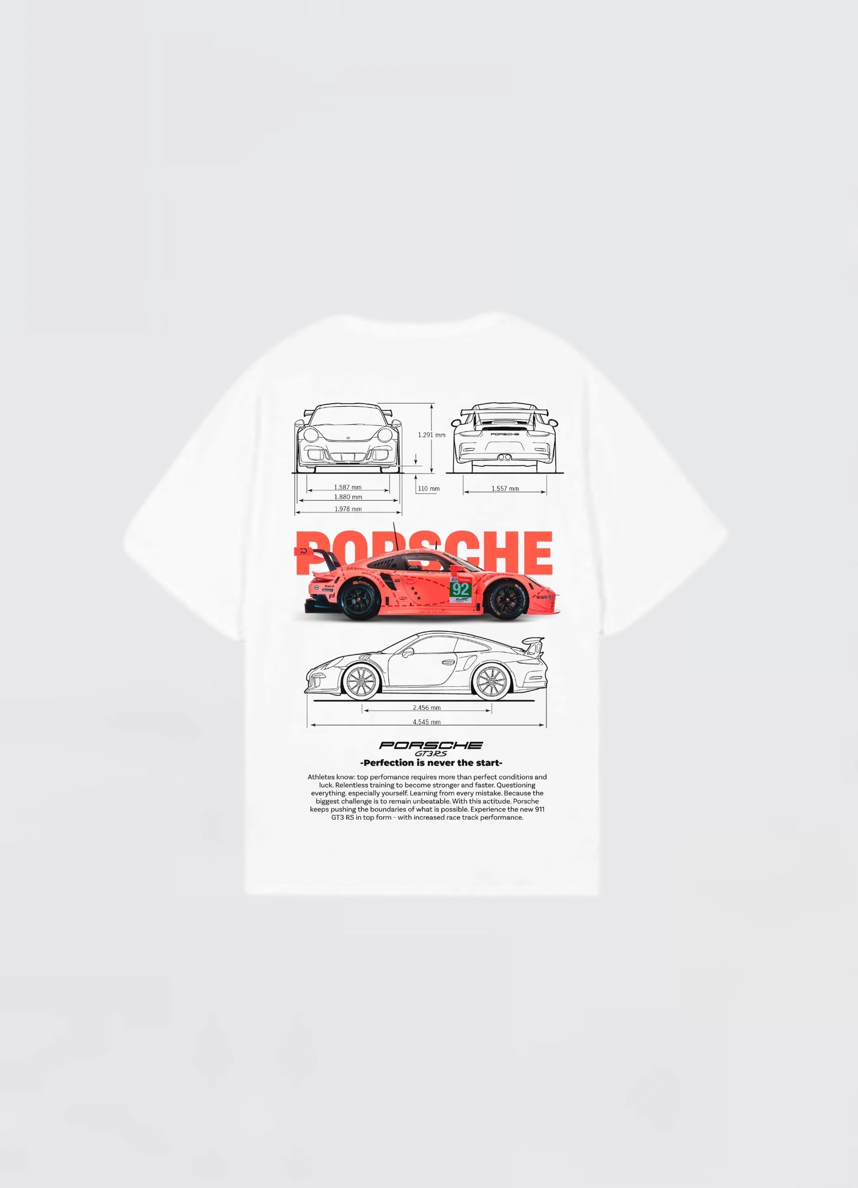 Porshce 911 GT3 RS Oversized T-shirt Off - white - Strells