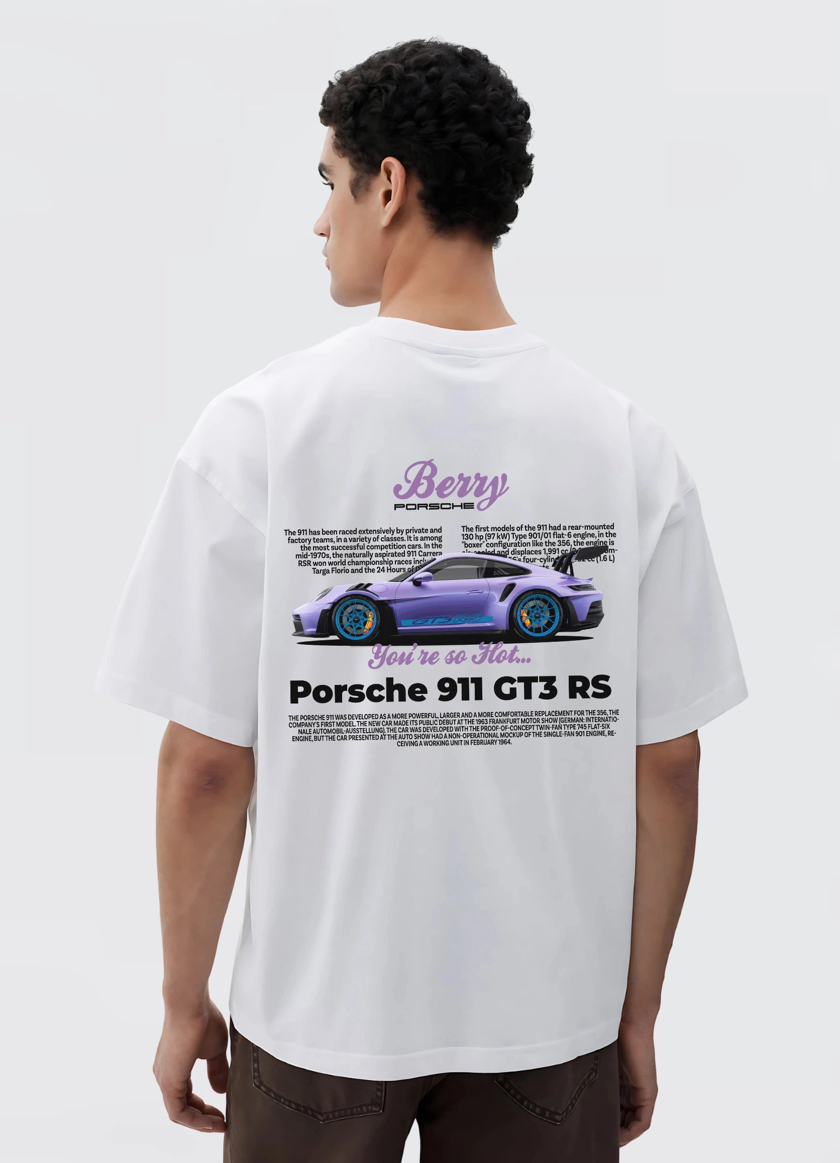 Porshe 911 GT3 RS Oversized T-shirt 0ff - white - Strells