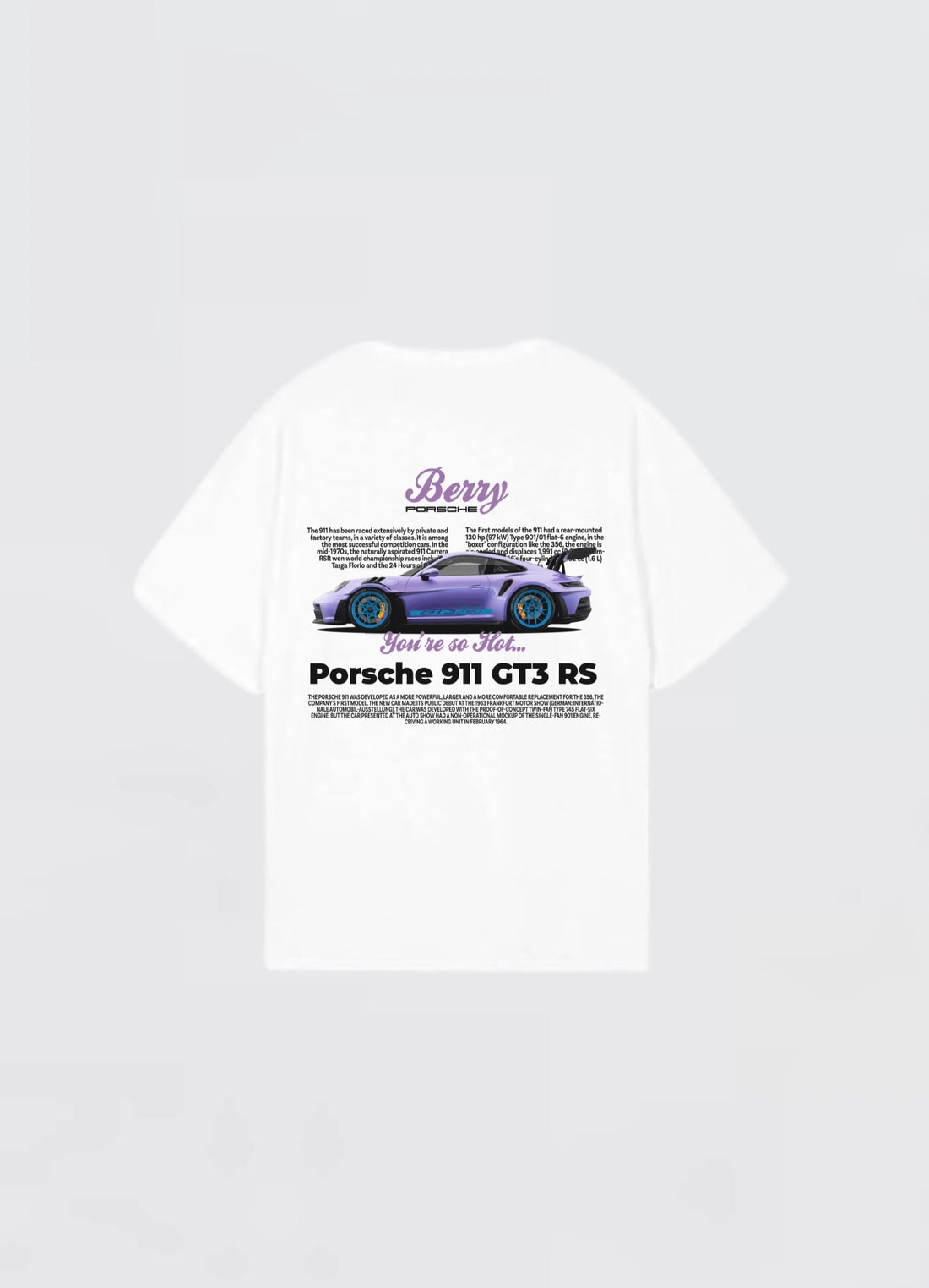 Porshe 911 GT3 RS Oversized T-shirt 0ff - white - Strells