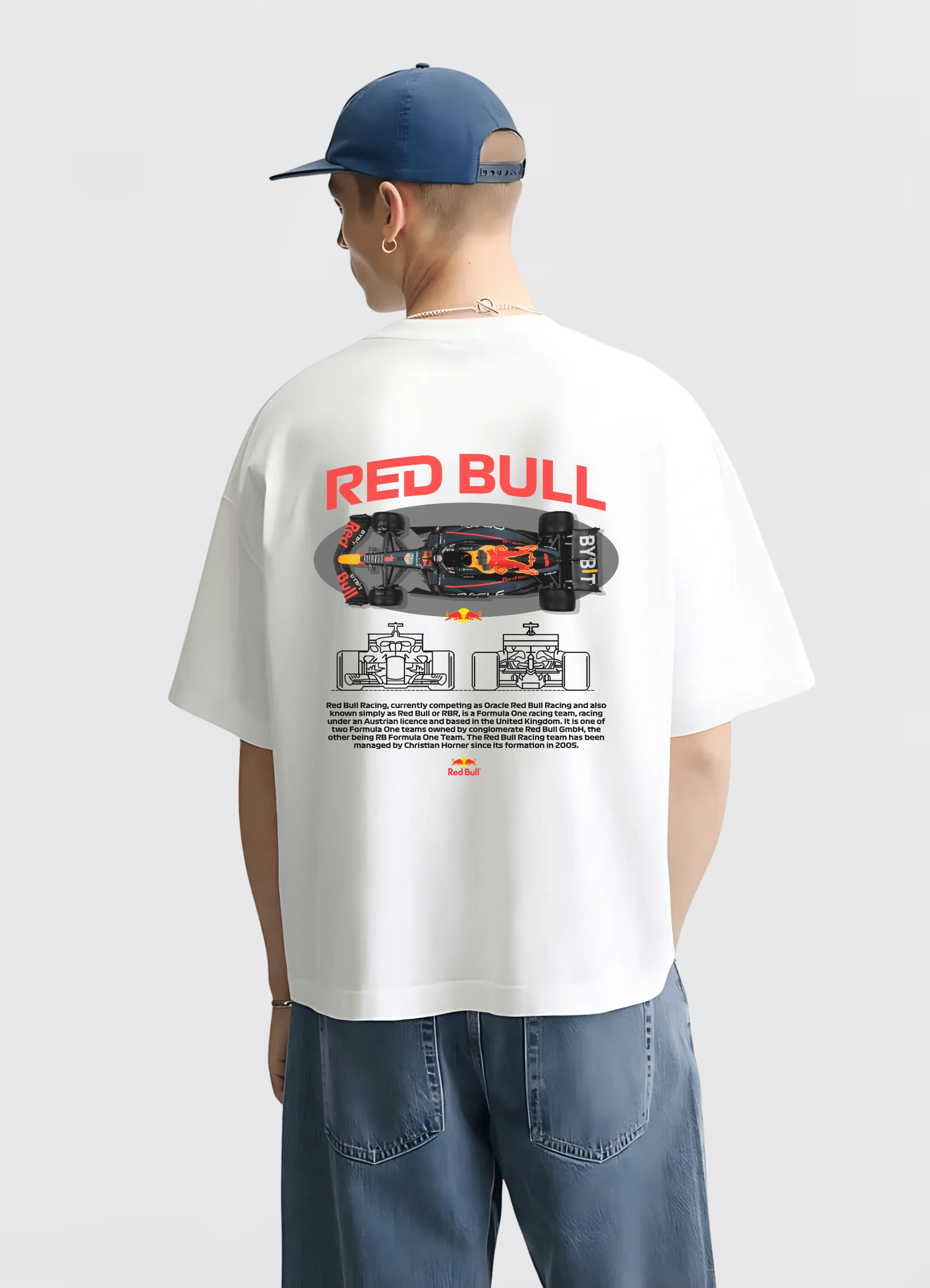Red Bull Racing Oversized T-shirt White - Strells