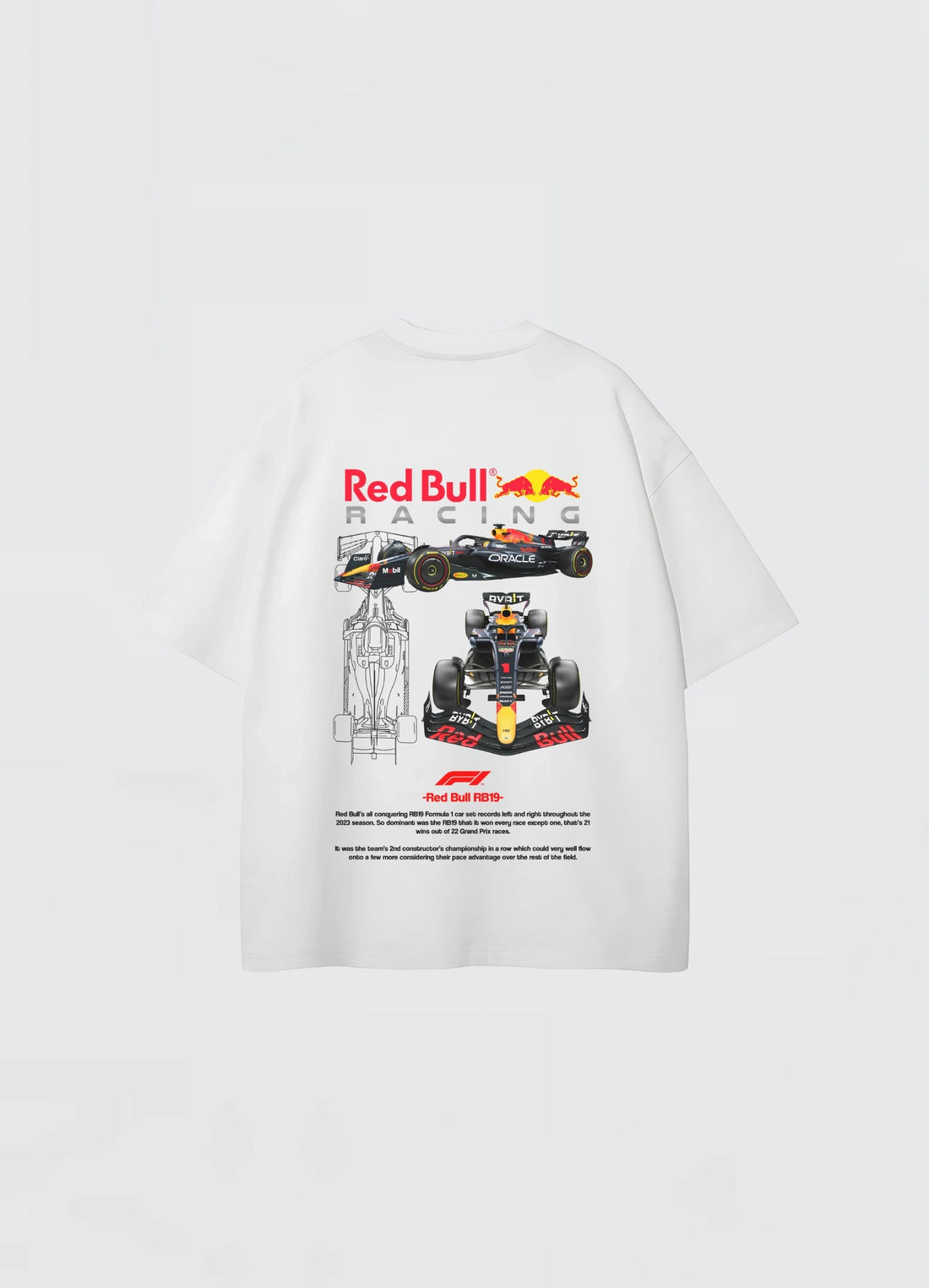 Red Bull Racing RB19 Oversized T-shirt White - Strells