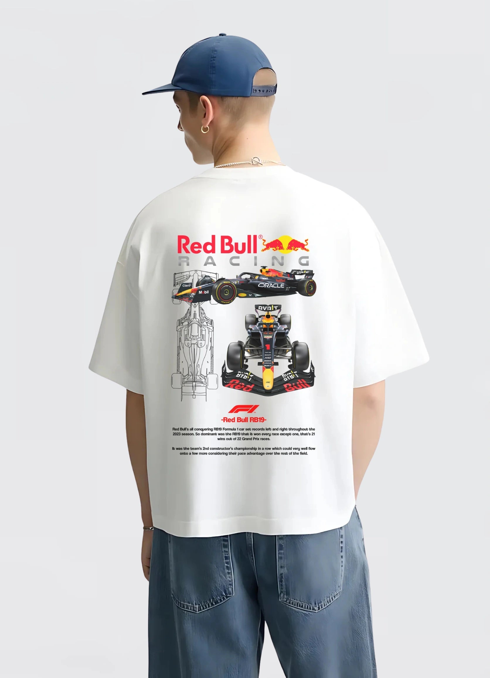 Red Bull Racing RB19 Oversized T-shirt White - Strells