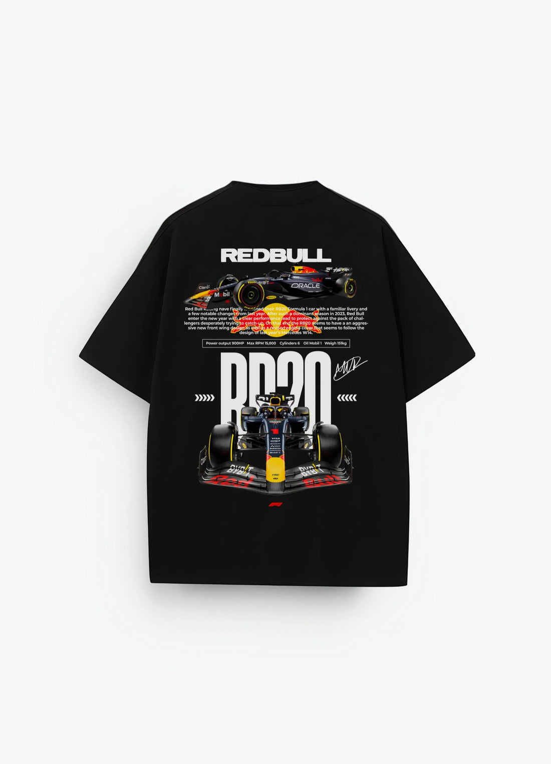 Red Bull Racing RB20 Oversized T-shirt Black - Strells