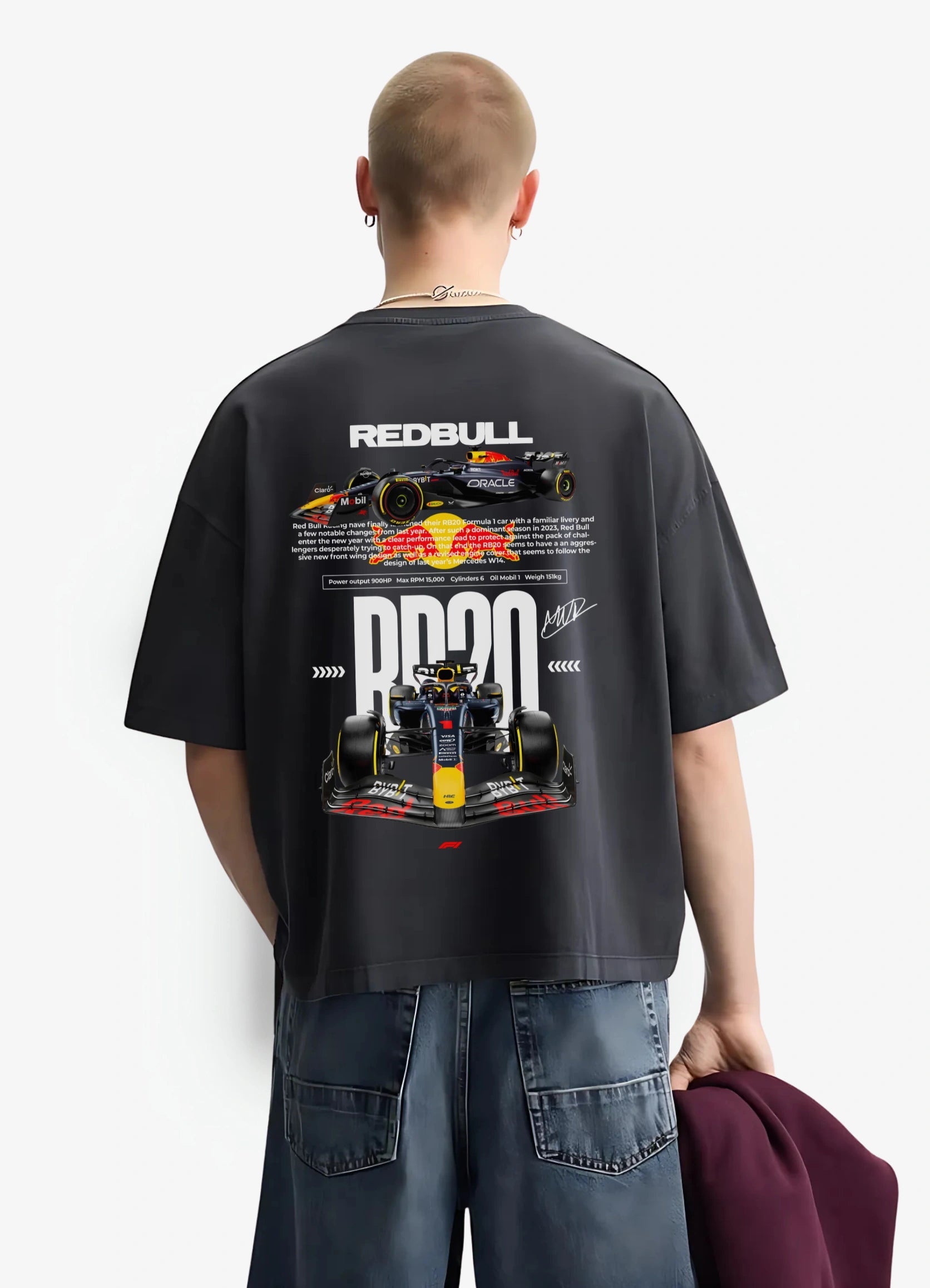 Red Bull Racing RB20 Oversized T-shirt Black - Strells