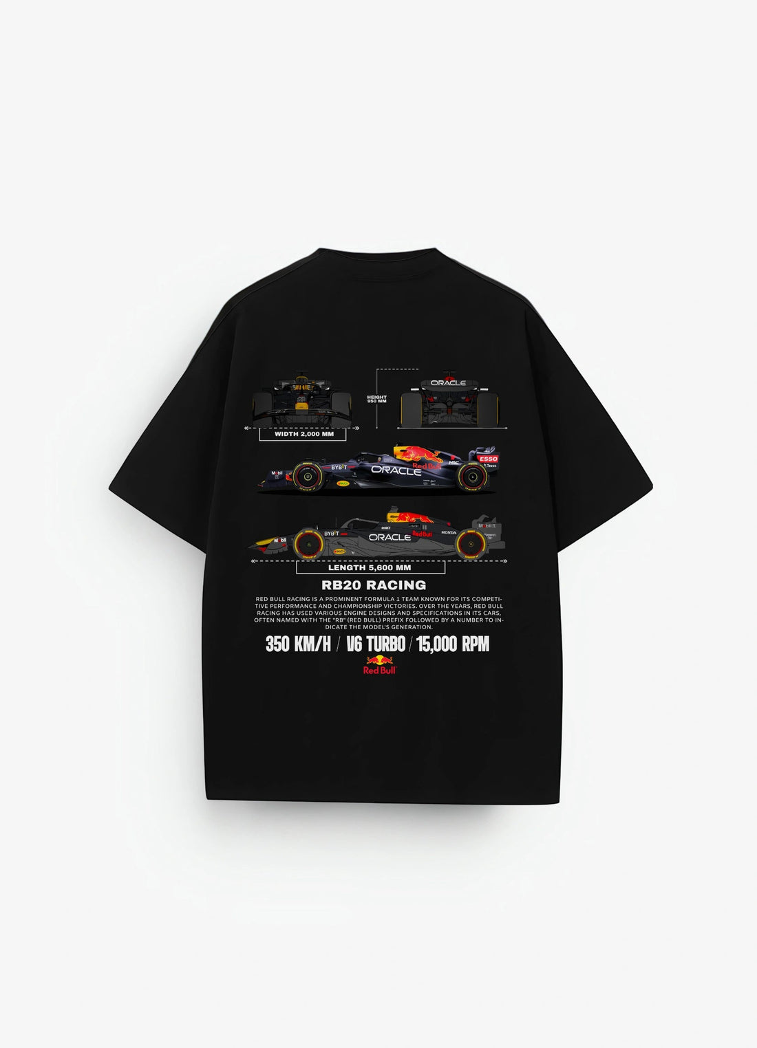 Red Bull Racing RB20 Oversized T-shirt Black - Strells