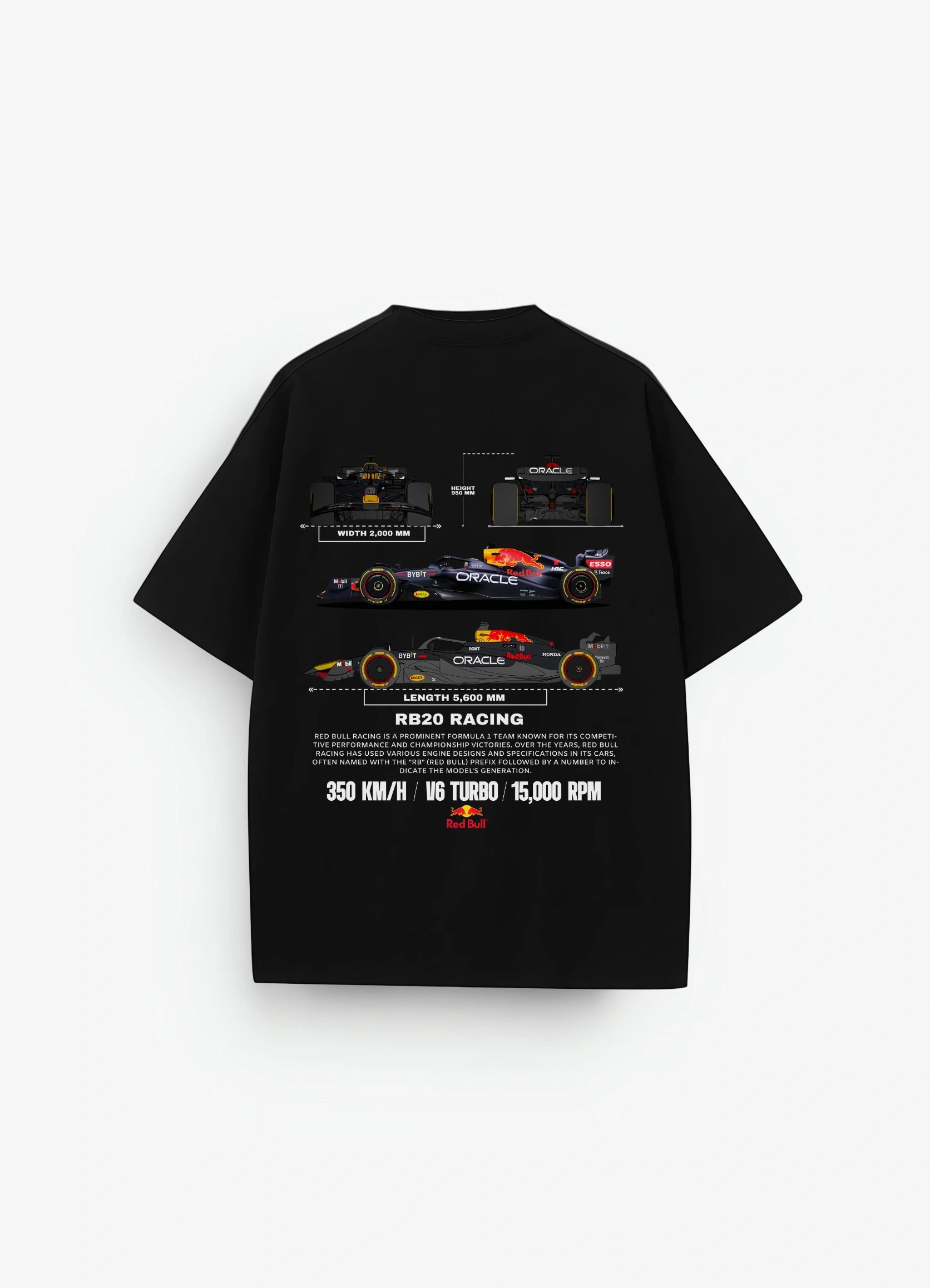 Red Bull Racing RB20 Oversized T-shirt Black - Strells