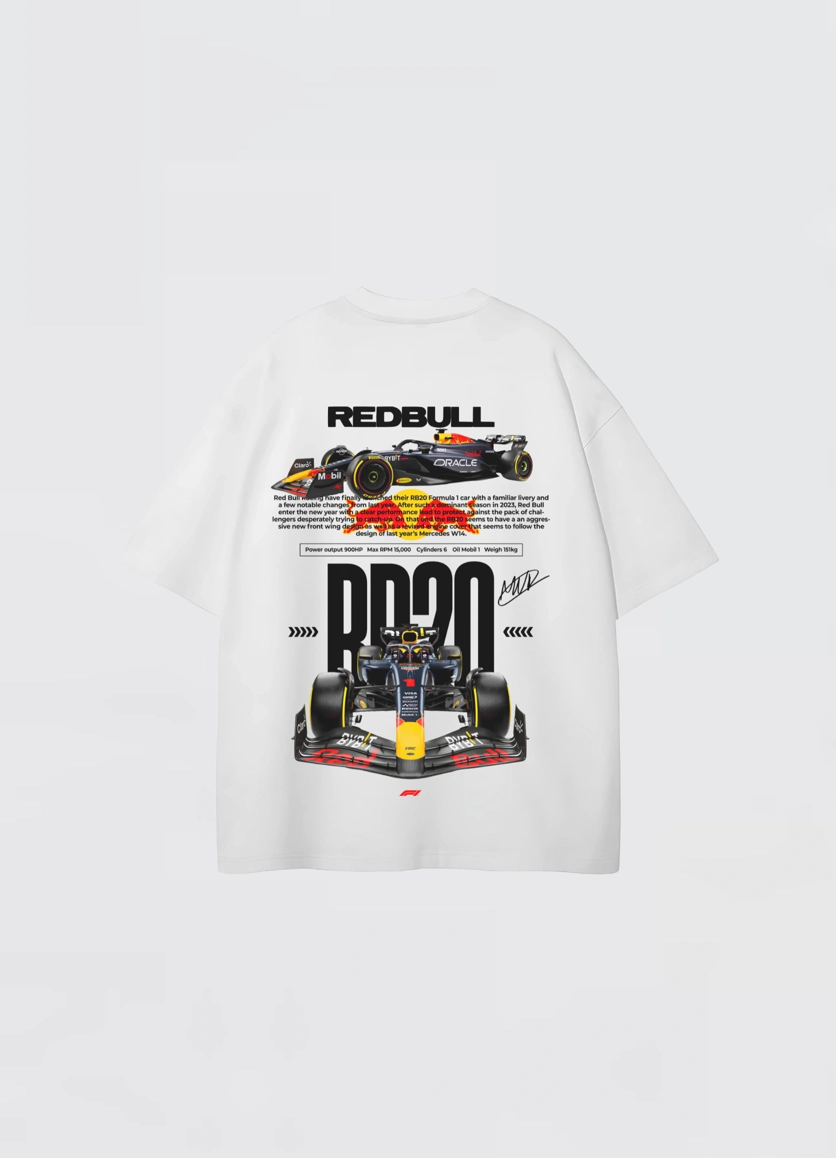 Red Bull Racing RB20 Oversized T-shirt White - Strells