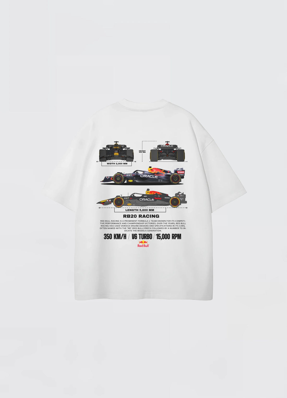 Red Bull Racing RB20 Oversized T-shirt White - Strells