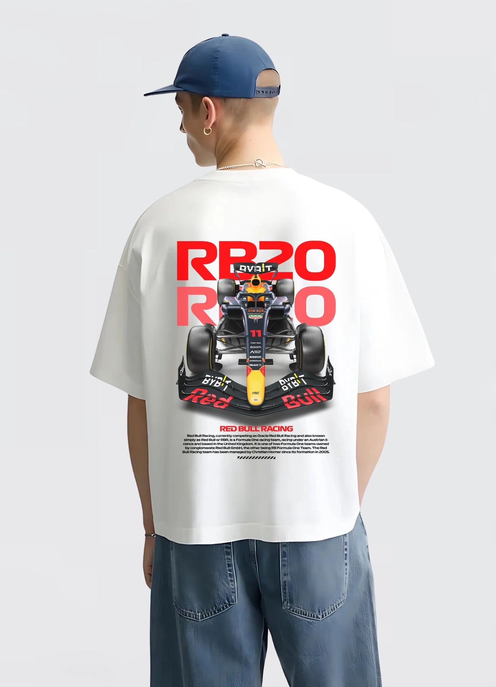 Red Bull Racing RB20 Oversized T-shirt White - Strells