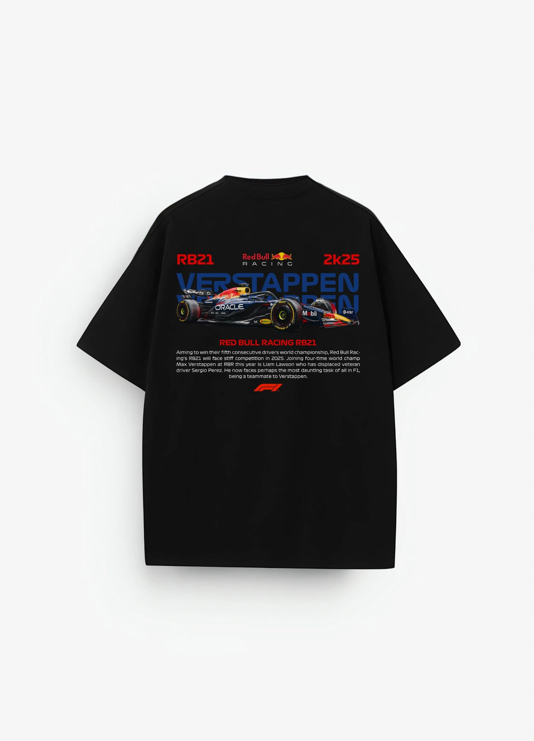 Red Bull Racing RB21 Oversized T-shirt Black - Strells