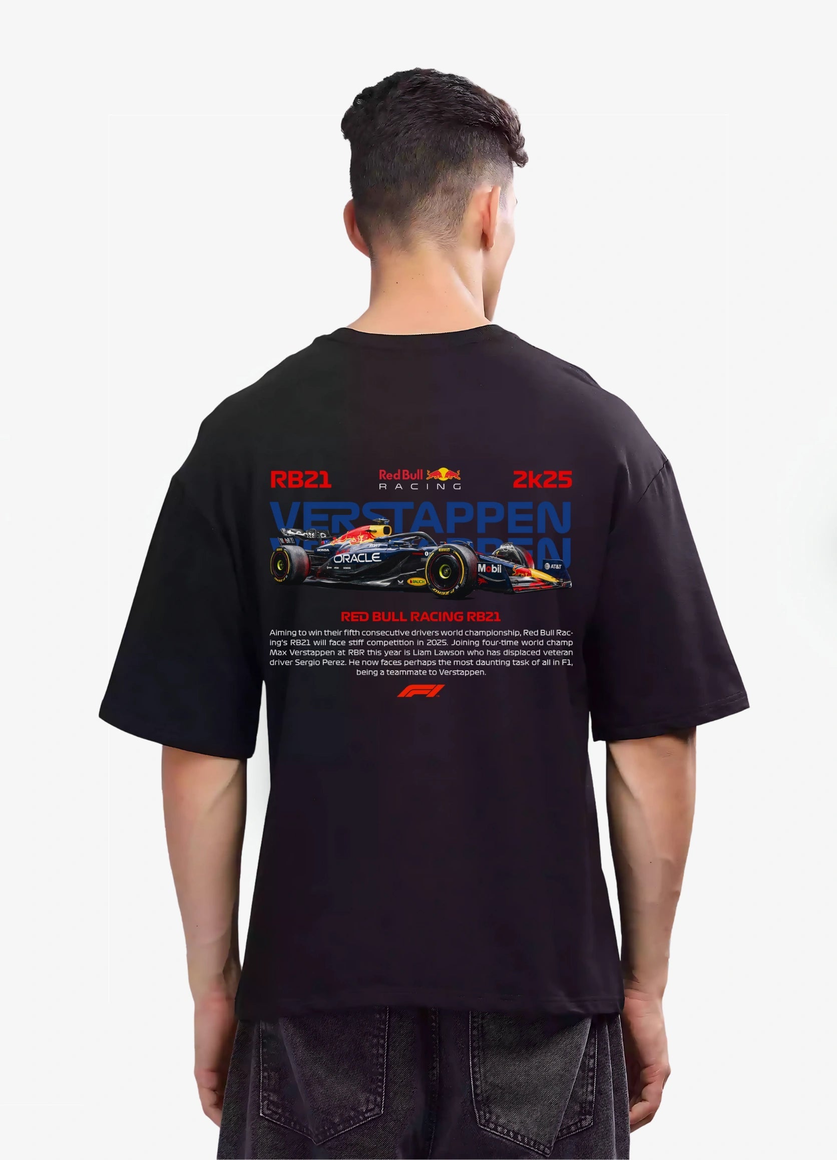 Red Bull Racing RB21 Oversized T-shirt Black - Strells