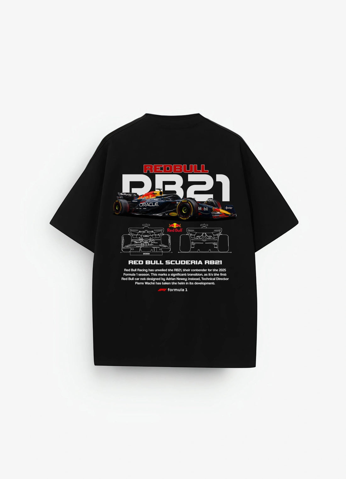 Red Bull Racing RB21 Oversized T-shirt Black - Strells