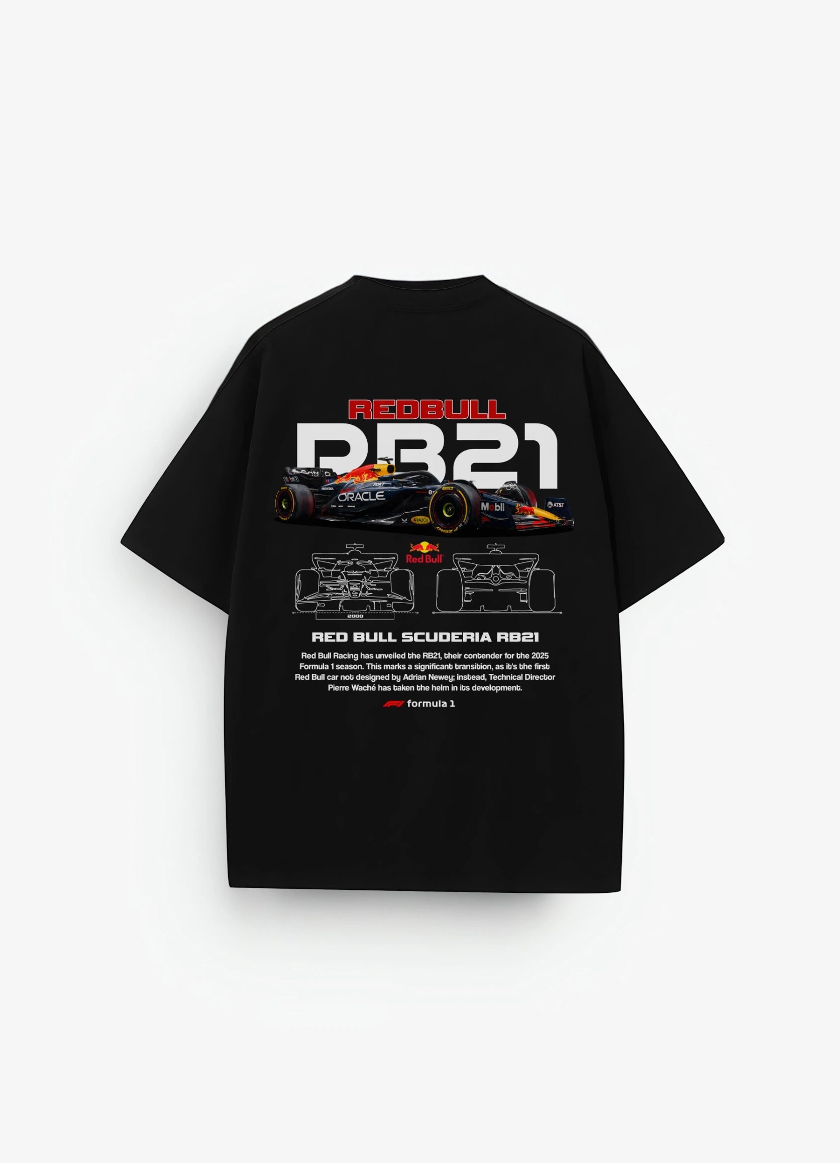 Red Bull Racing RB21 Oversized T-shirt Black - Strells