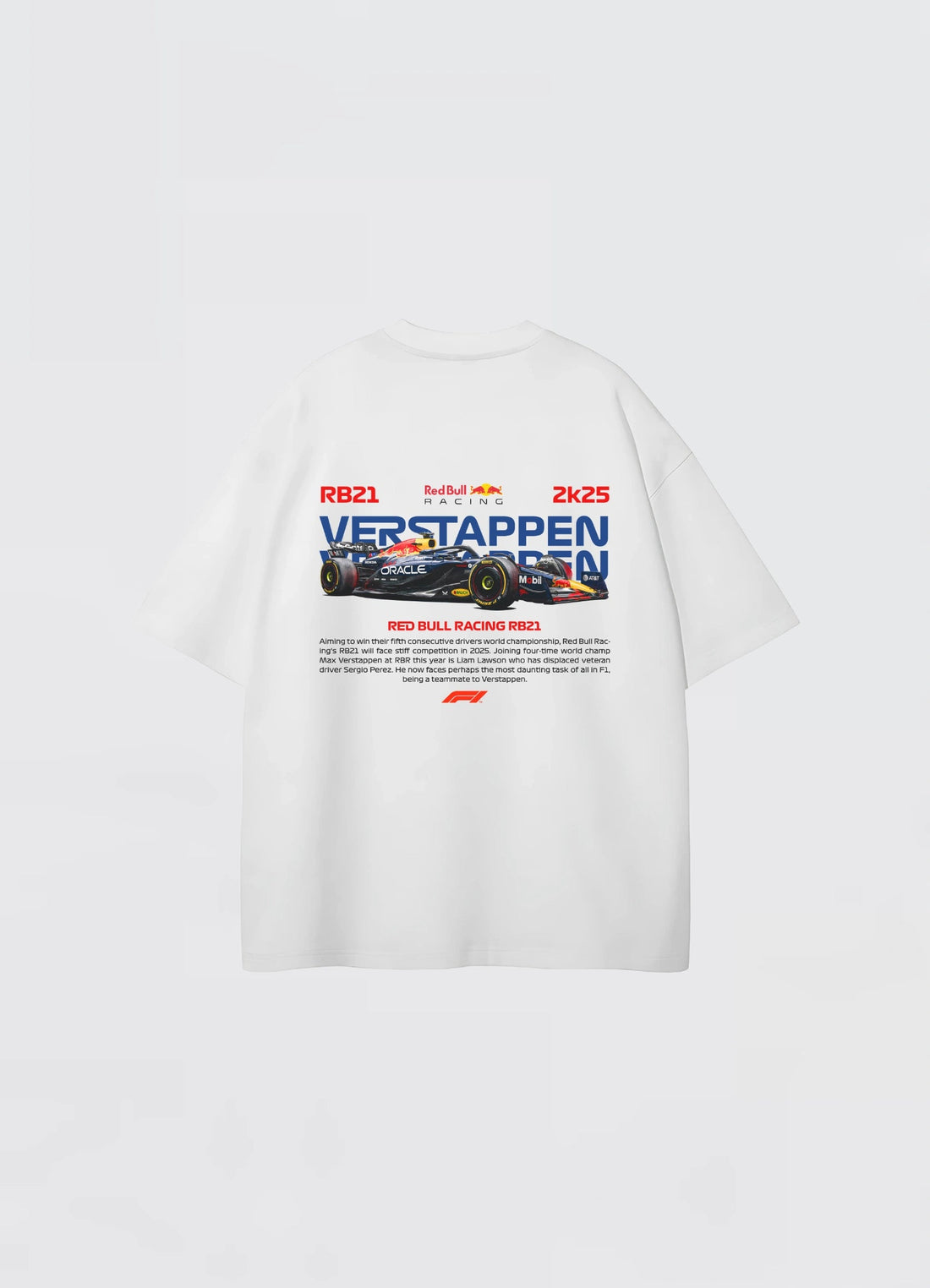 Red Bull Racing RB21 Oversized T-shirt White - Strells