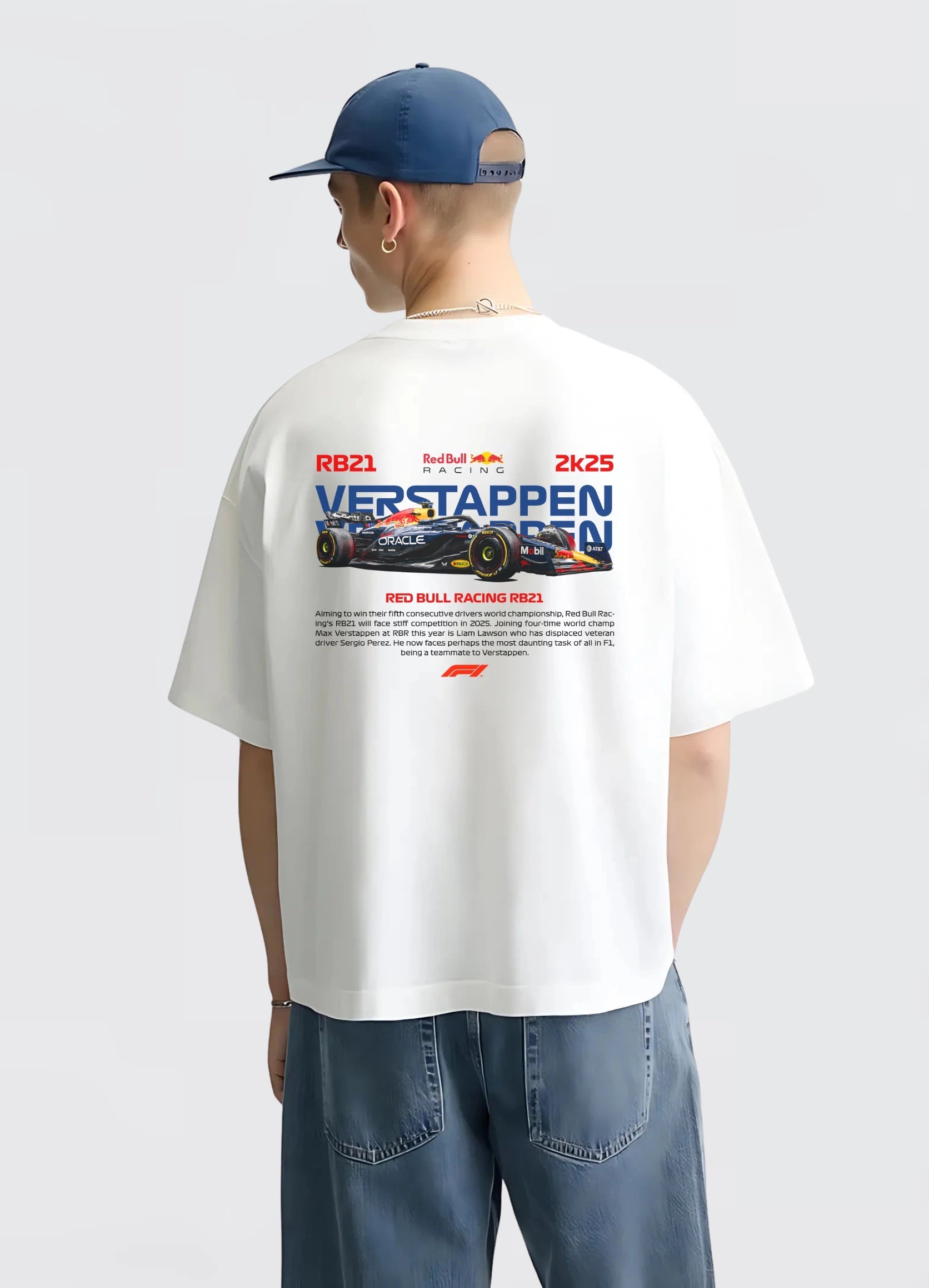 Red Bull Racing RB21 Oversized T-shirt White - Strells