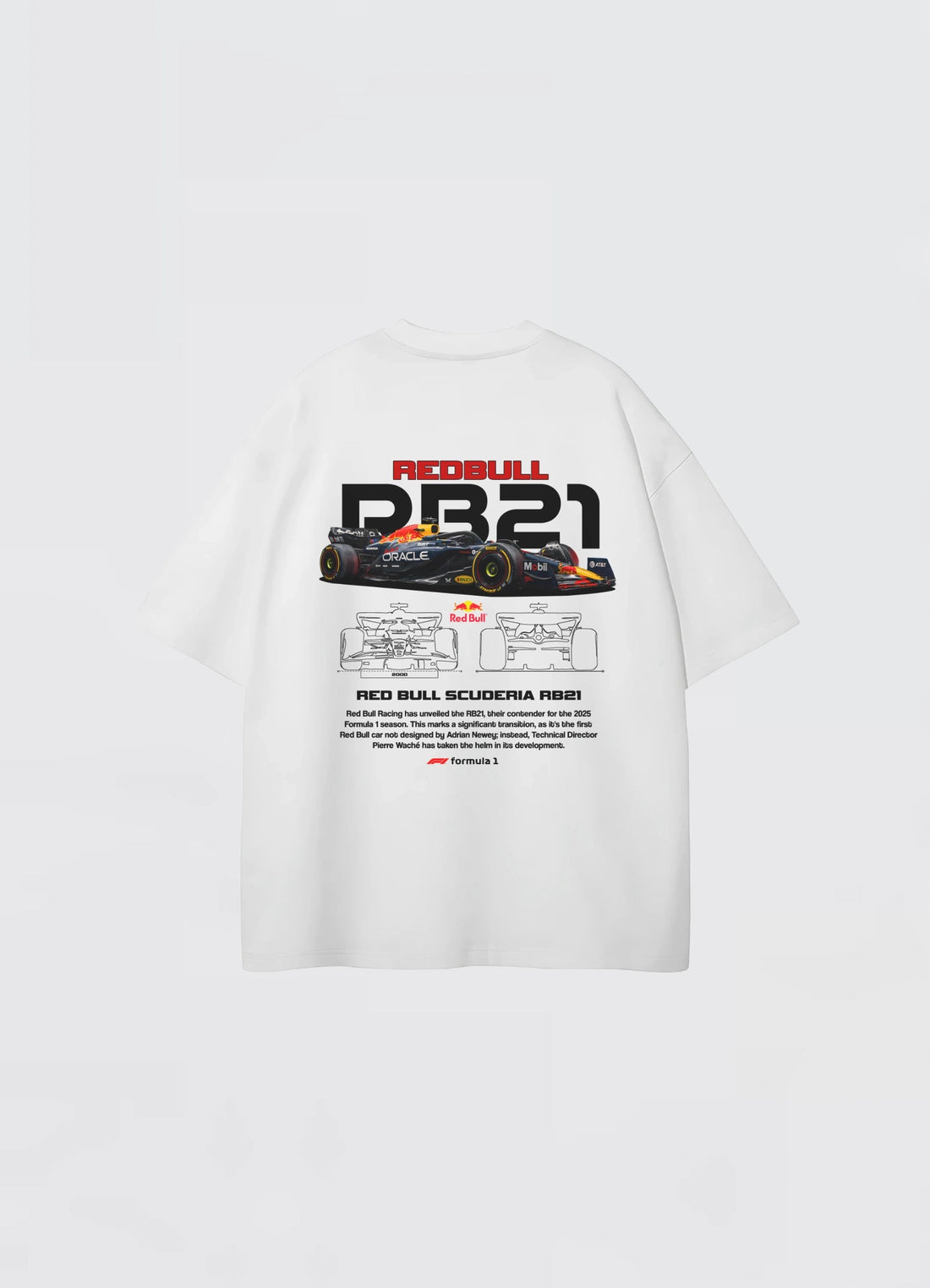 Red Bull Racing RB21 Oversized T-shirt White - Strells