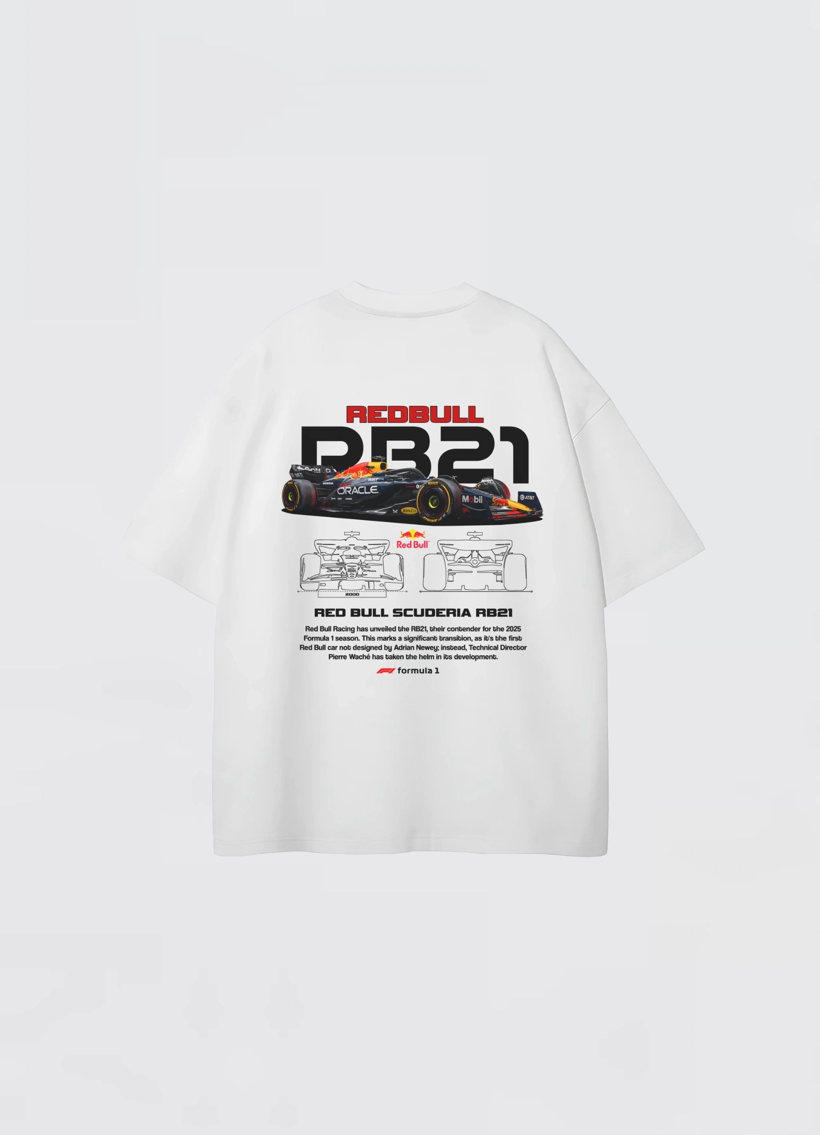 Red Bull Racing RB21 Oversized T-shirt White - Strells