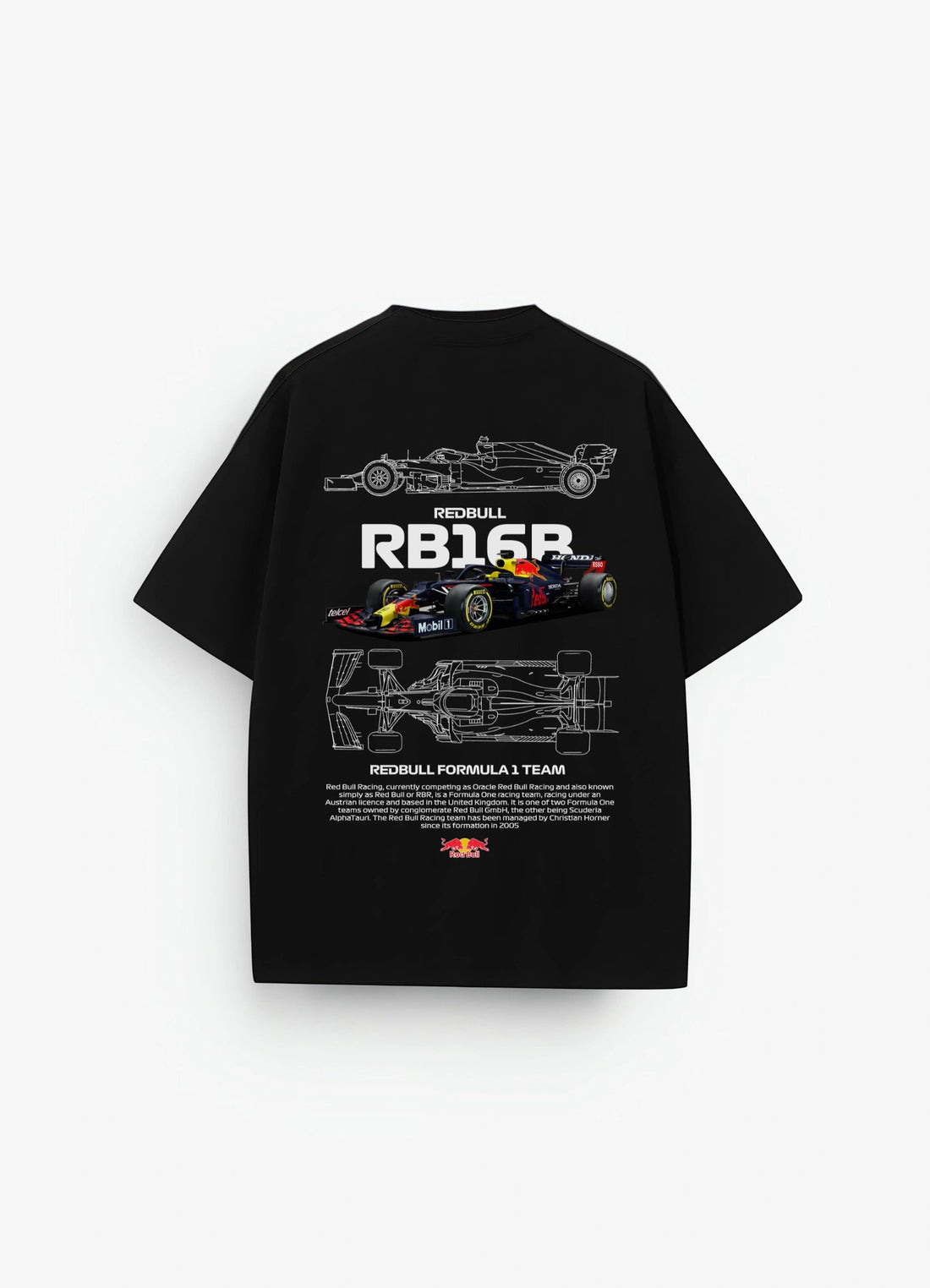 Red bull RB16B Oversized T-shirt Black - Strells
